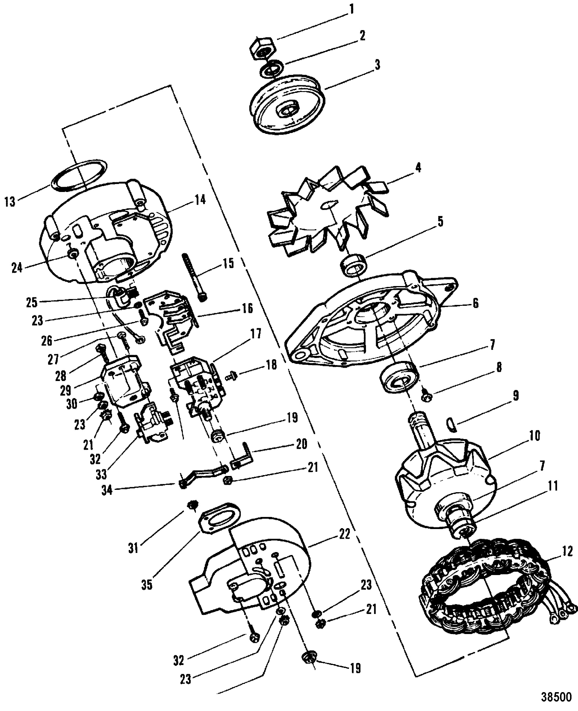ALTERNATORE(MOTOROLA #8EM2003KA)