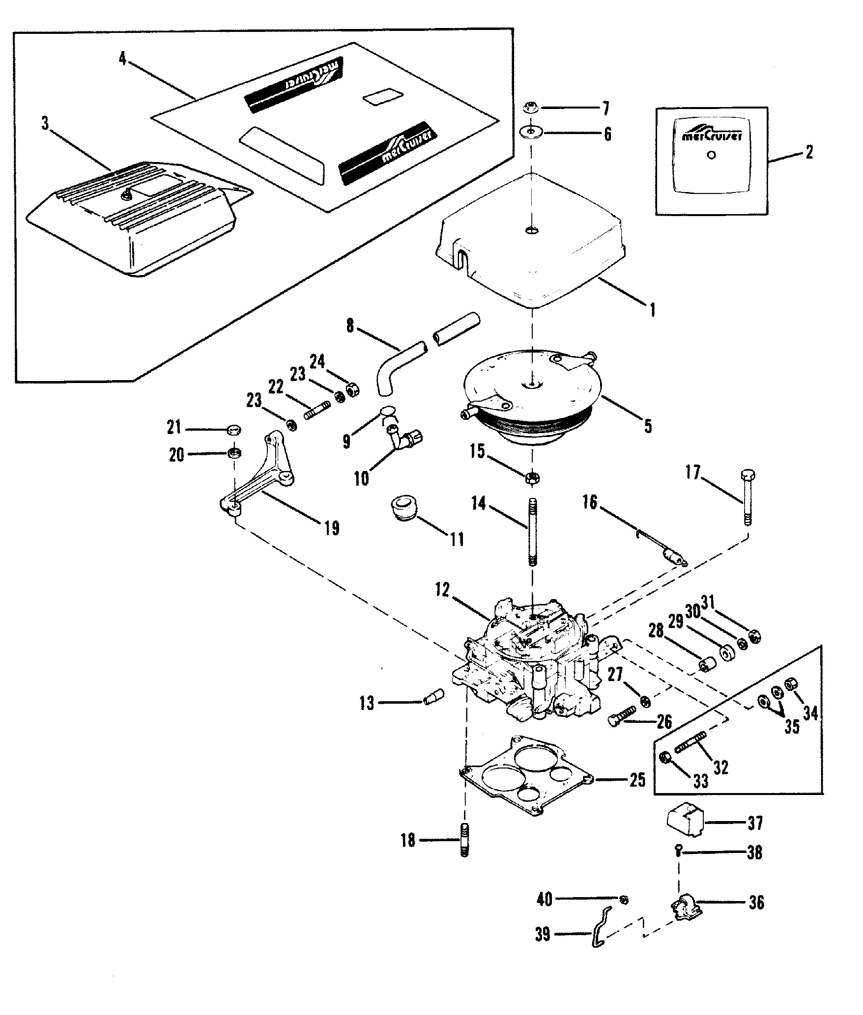 CARBURETOR AND THROTTLE LINKAGE(205 - 4.3L LX)