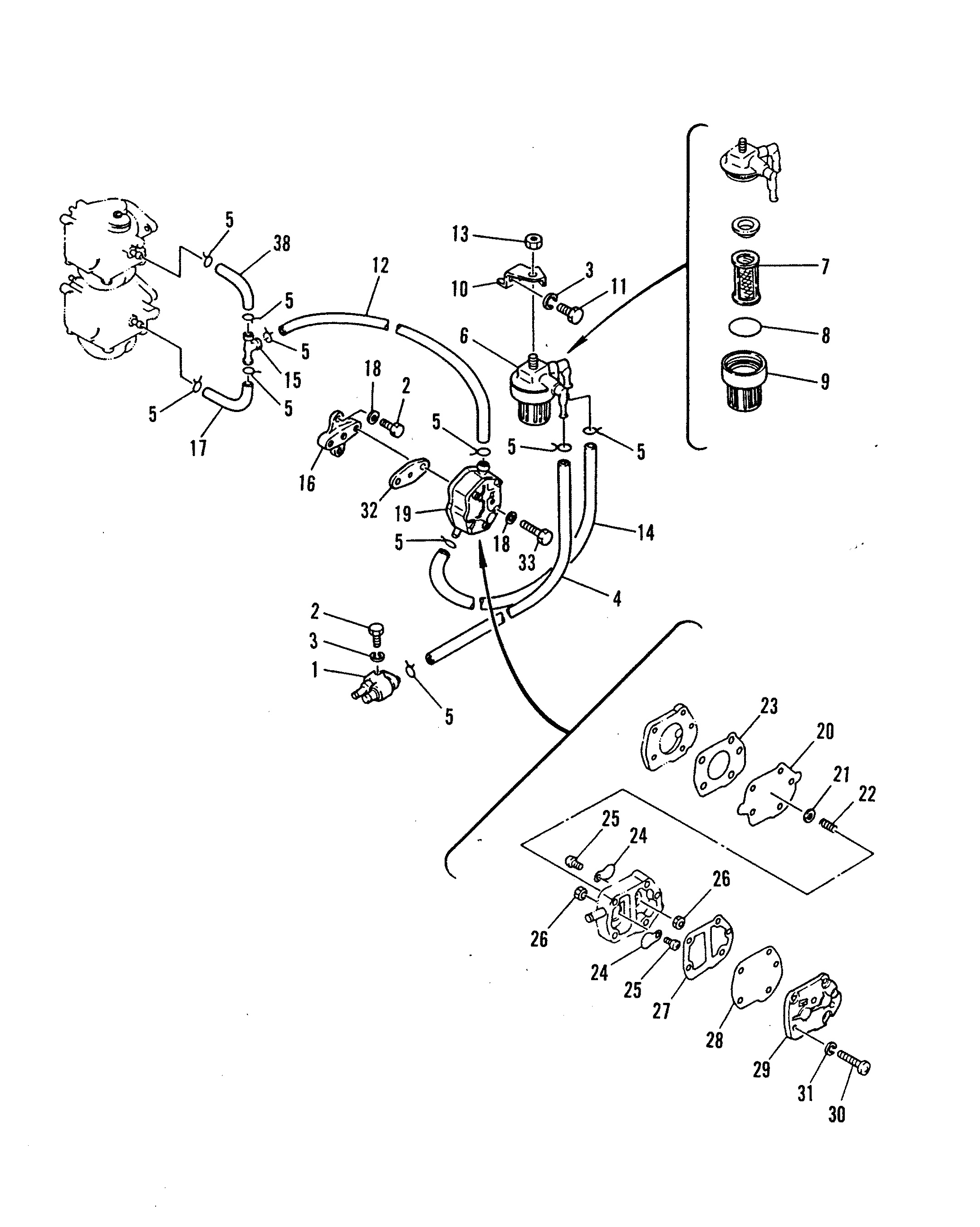 FUEL PUMP, LINES AND FILTER
