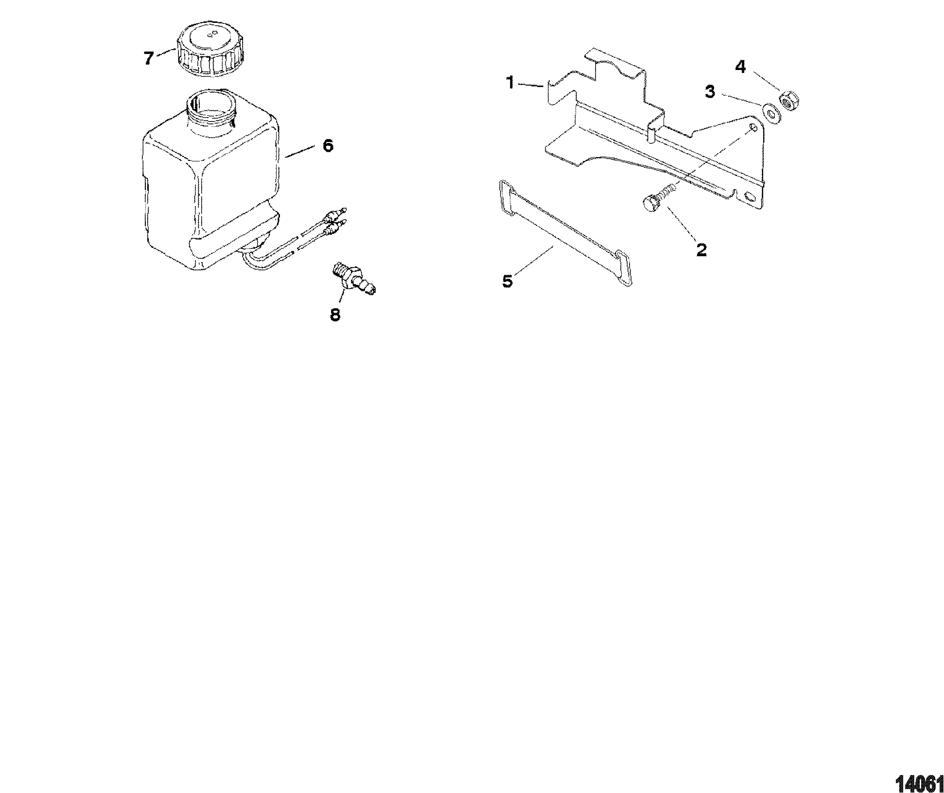 Oil Reservoir Bottle and Bracket