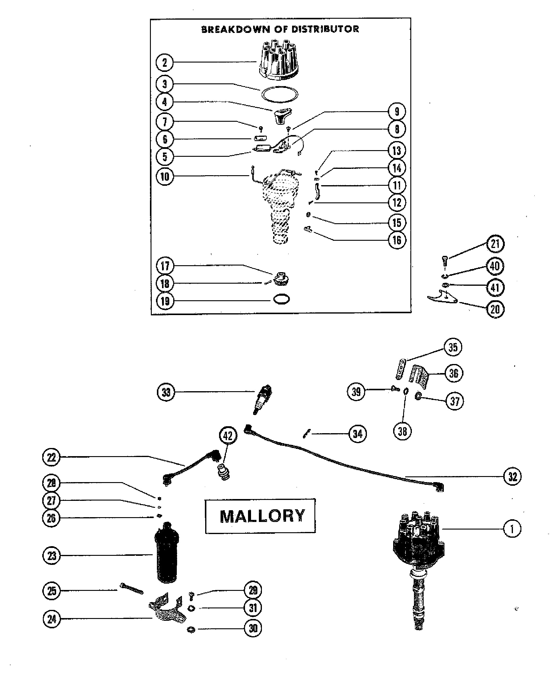 Distributor and Ignition Components(Mallory)