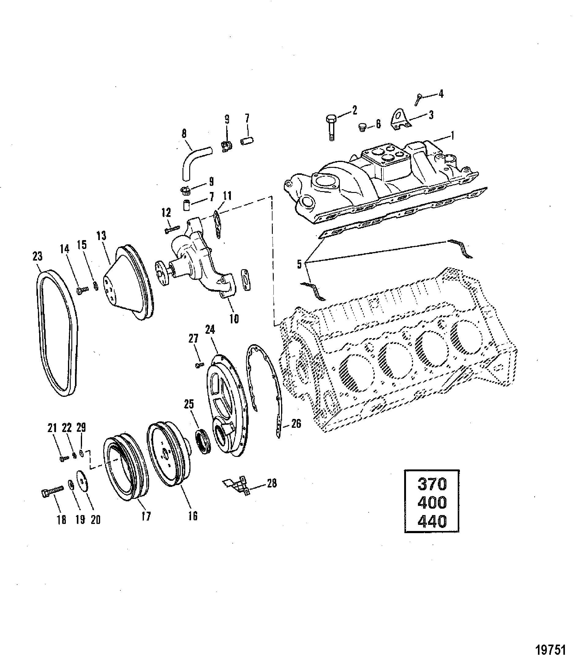 Intake Manifold and Front Cover(370 400 440)