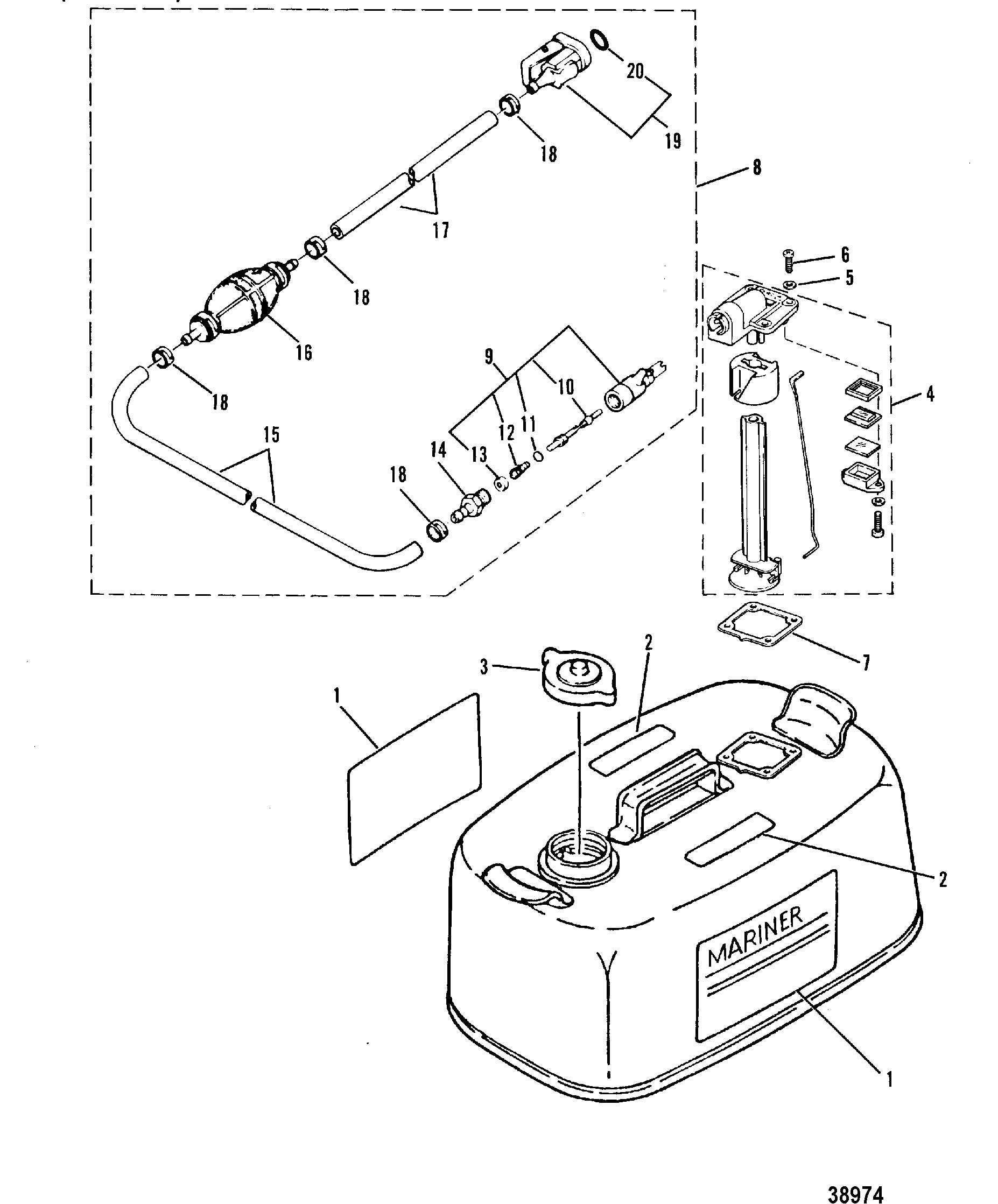 Réservoir de carburant et conduite de carburant, équipement d'origine