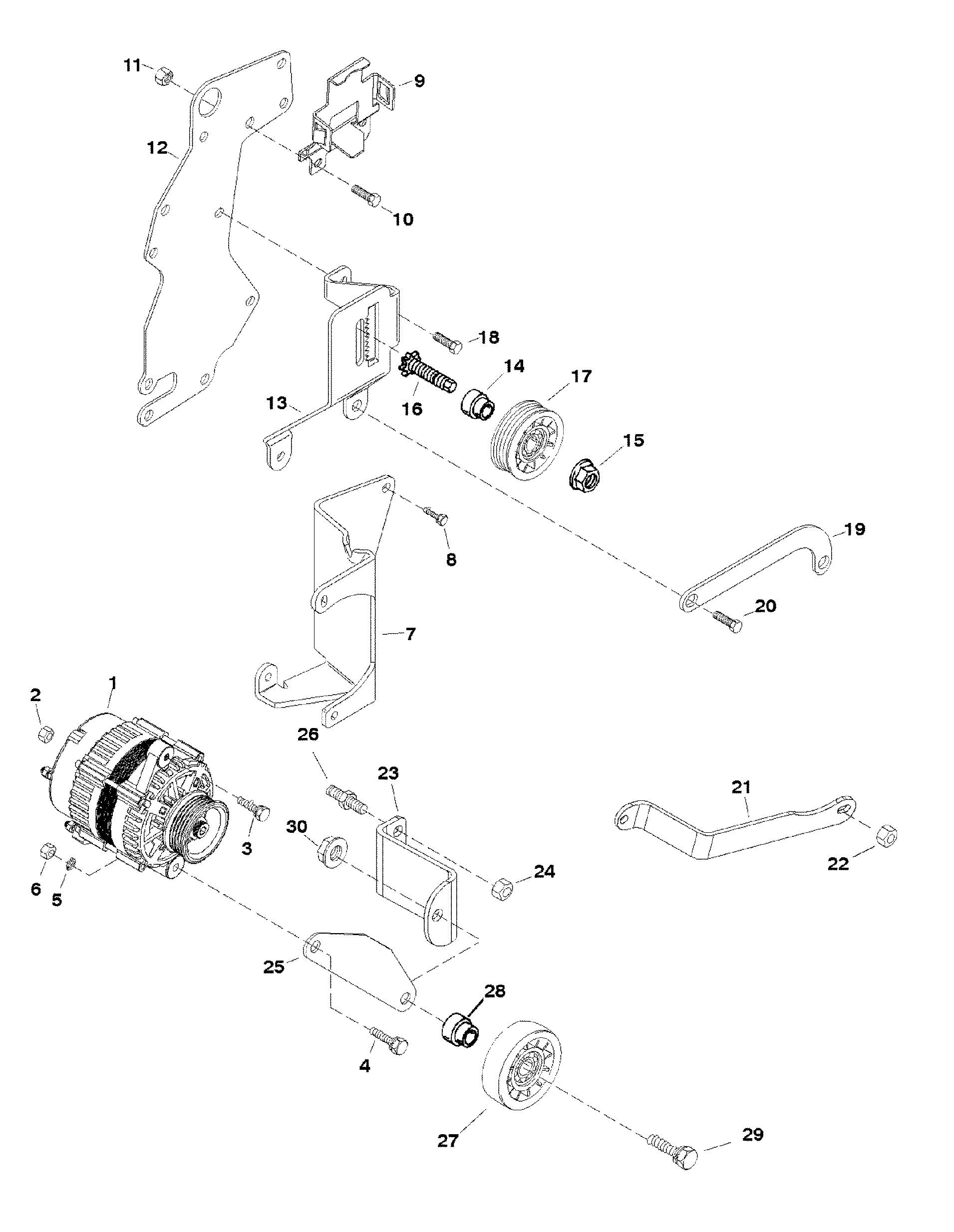 Alternator And Brackets(Delco)