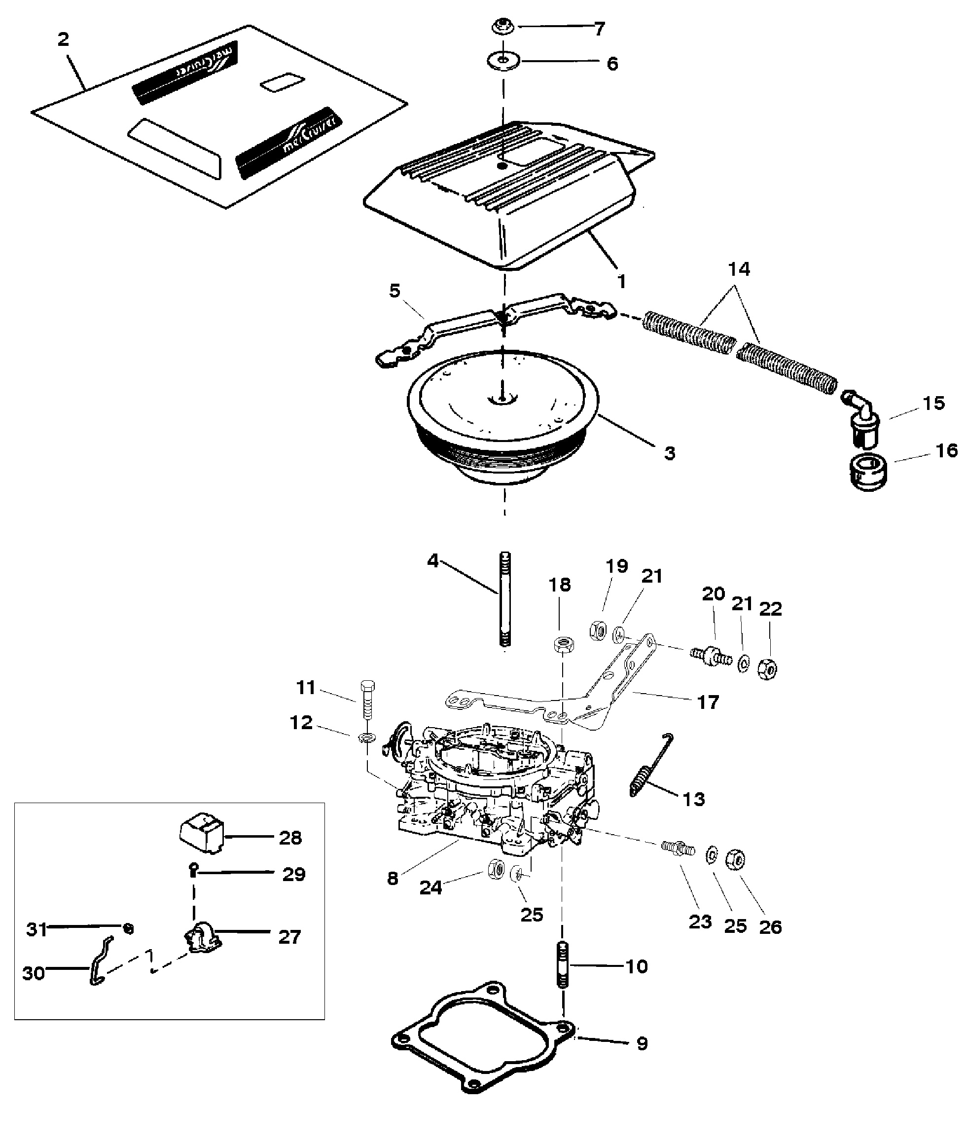 CARBURETOR AND THROTTLE LINKAGE(4 BARREL)
