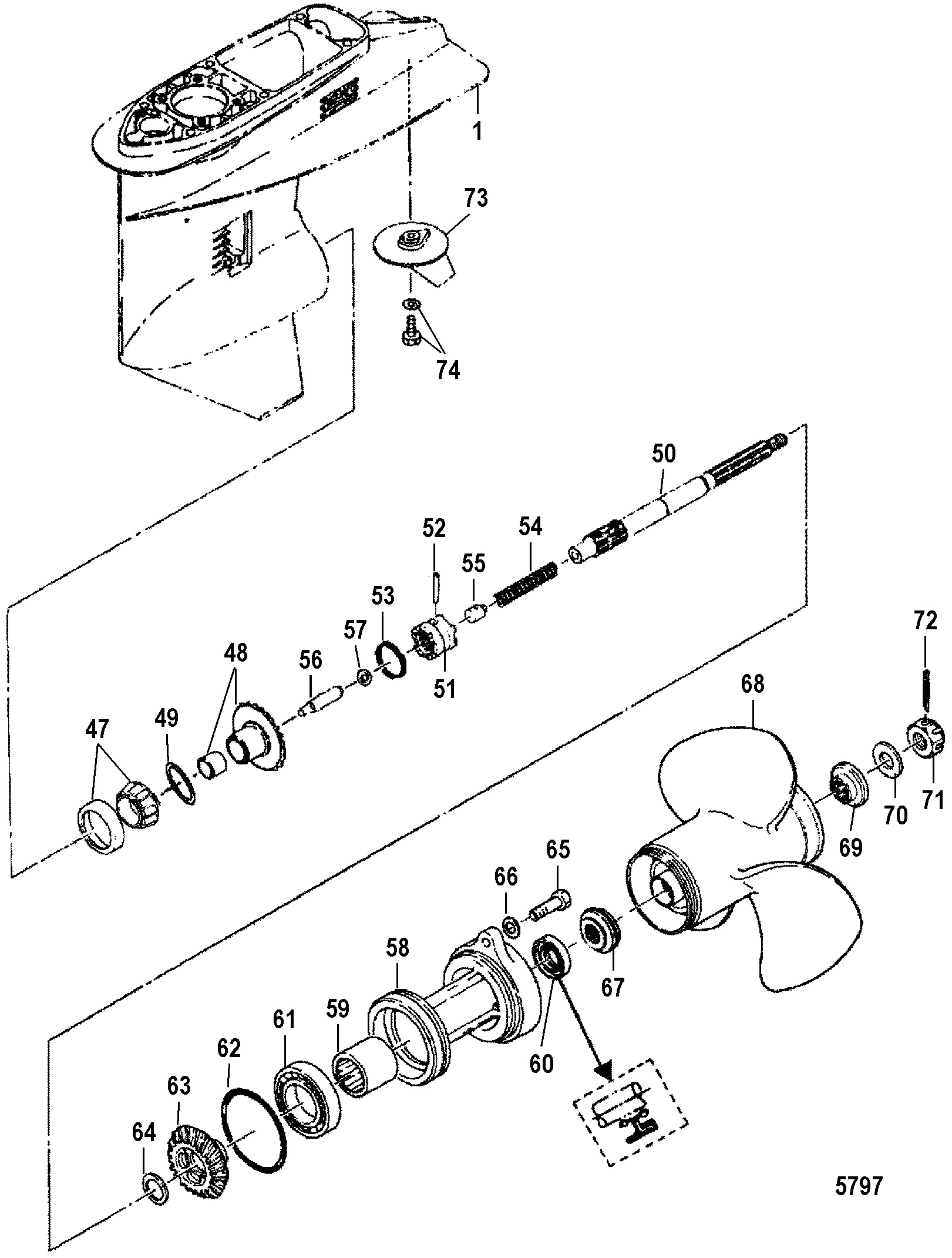 Gear Housing, Propeller Shaft