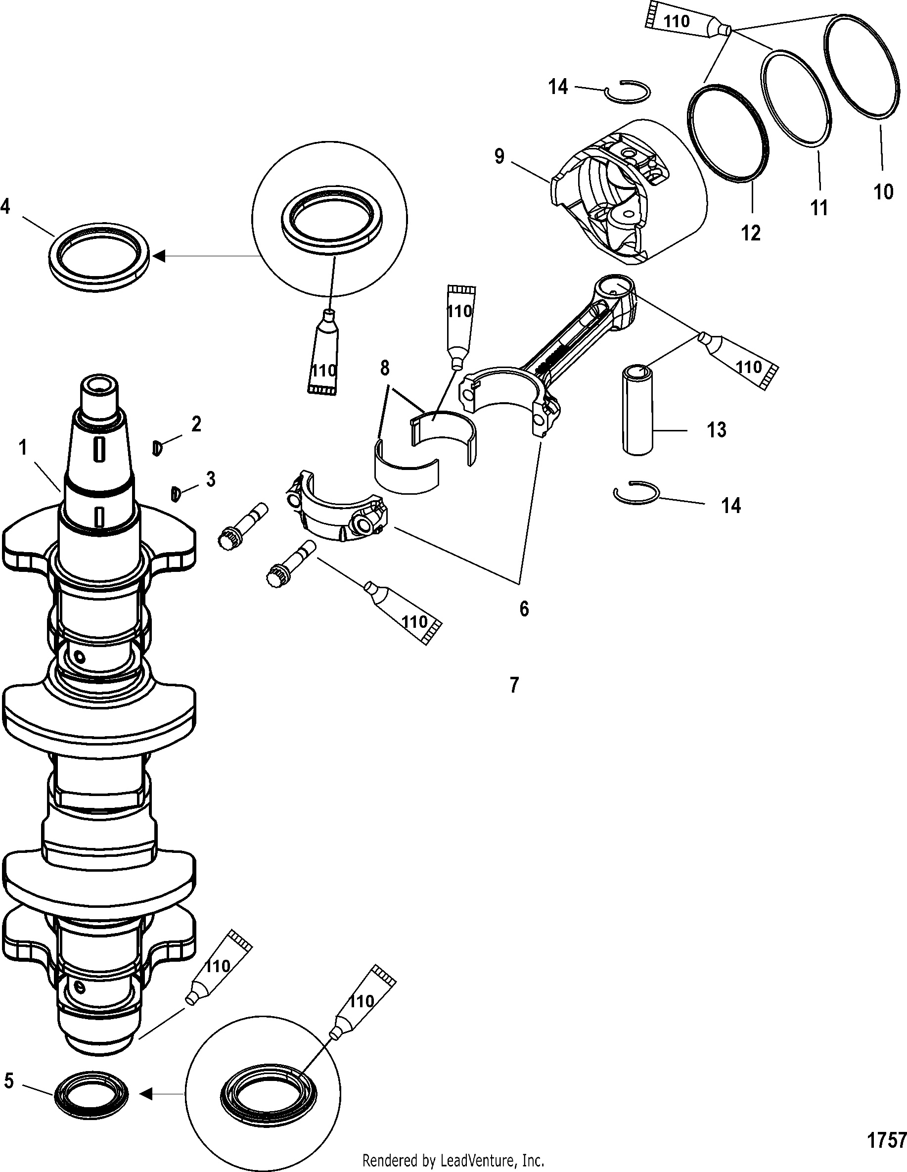 Crankshaft, Pistons and Connecting Rods