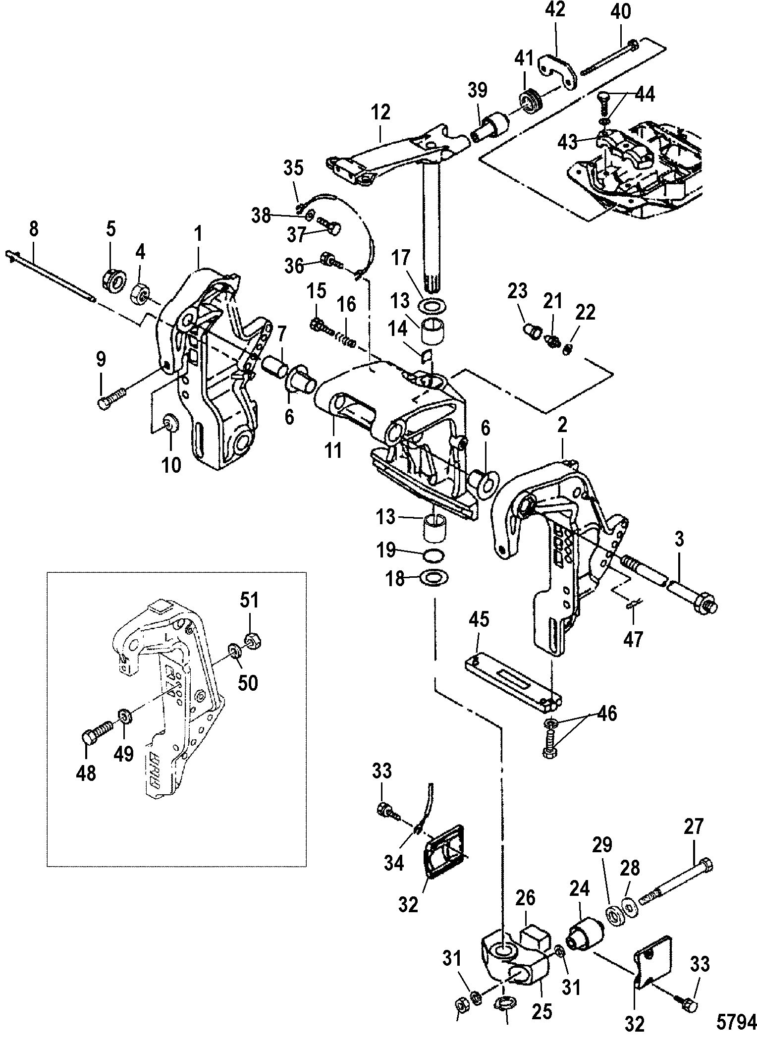 Transom and Swivel Brackets(Power Trim)