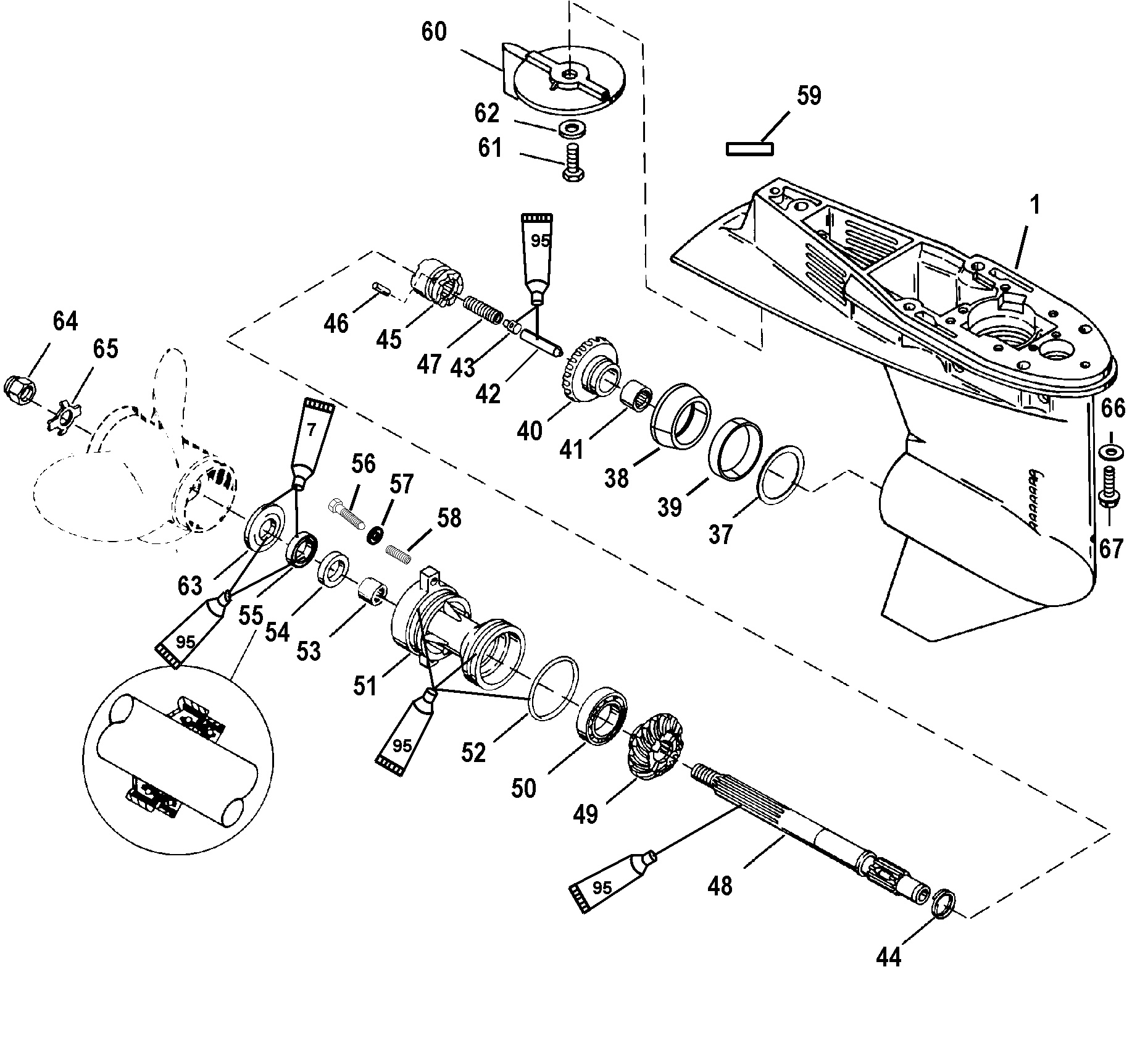 Gear Housing, Propeller Shaft - 1.83 1 Gear Ratio