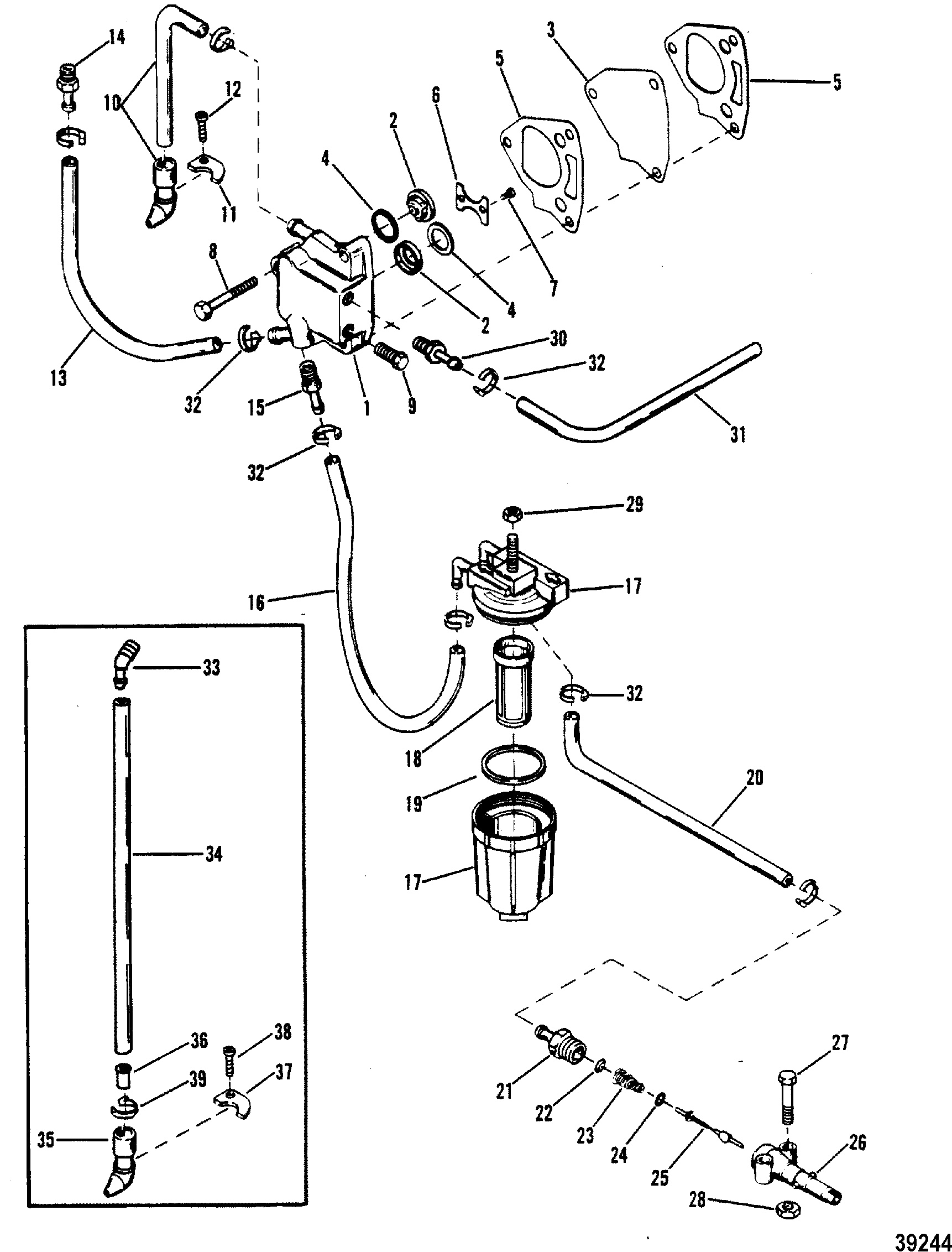POMPA DEL CARBURANTE E LINEA DEL CARBURANTE