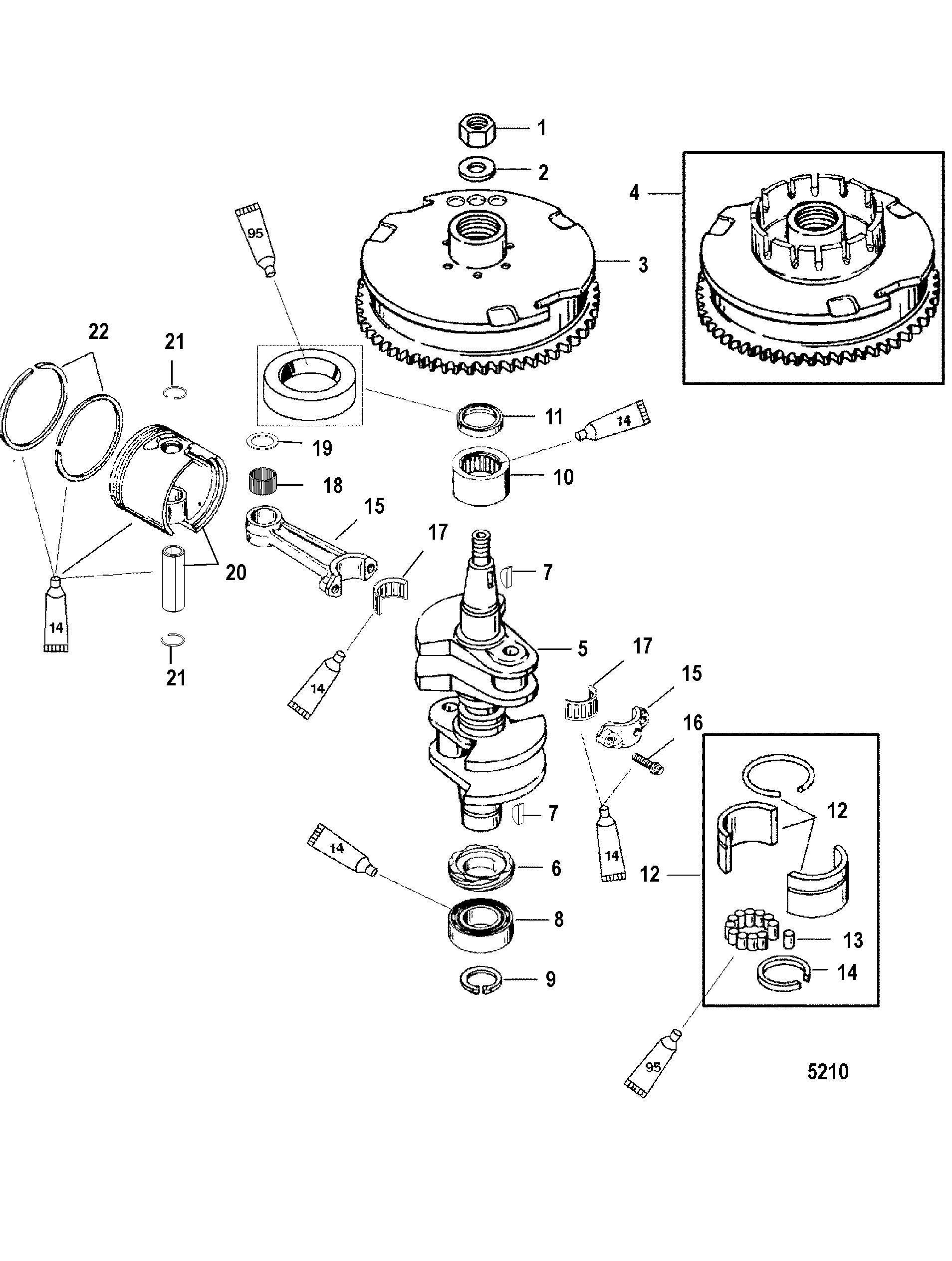 Crankshaft Piston Flywheel