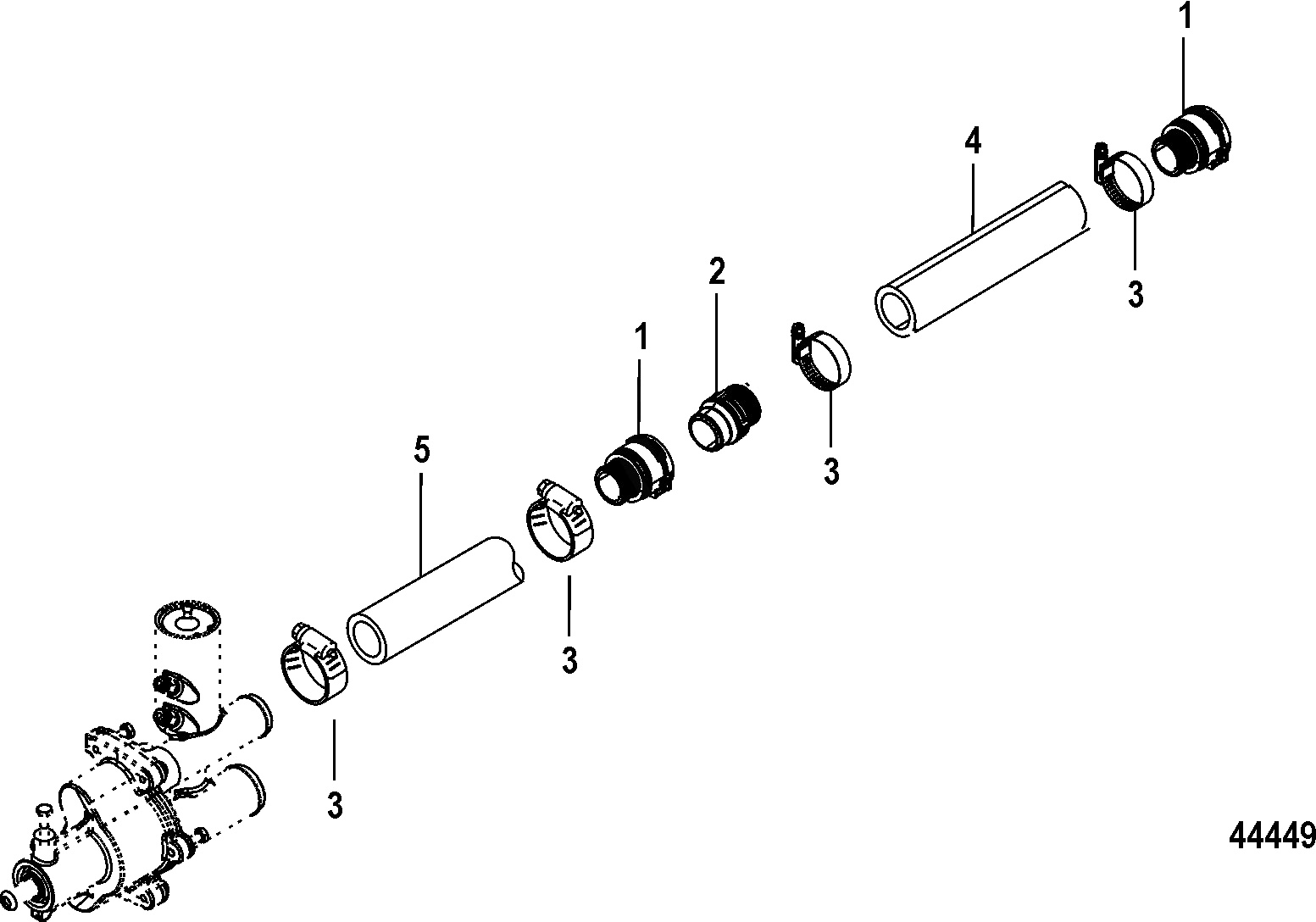 Standard Cooling System, Sea Pump Hoses