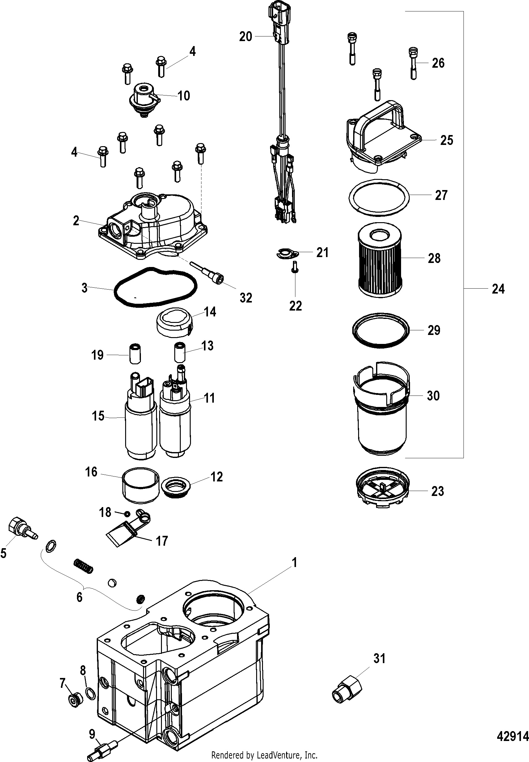 Fuel Module Components -Bravo(SN 1A343748 and Below)