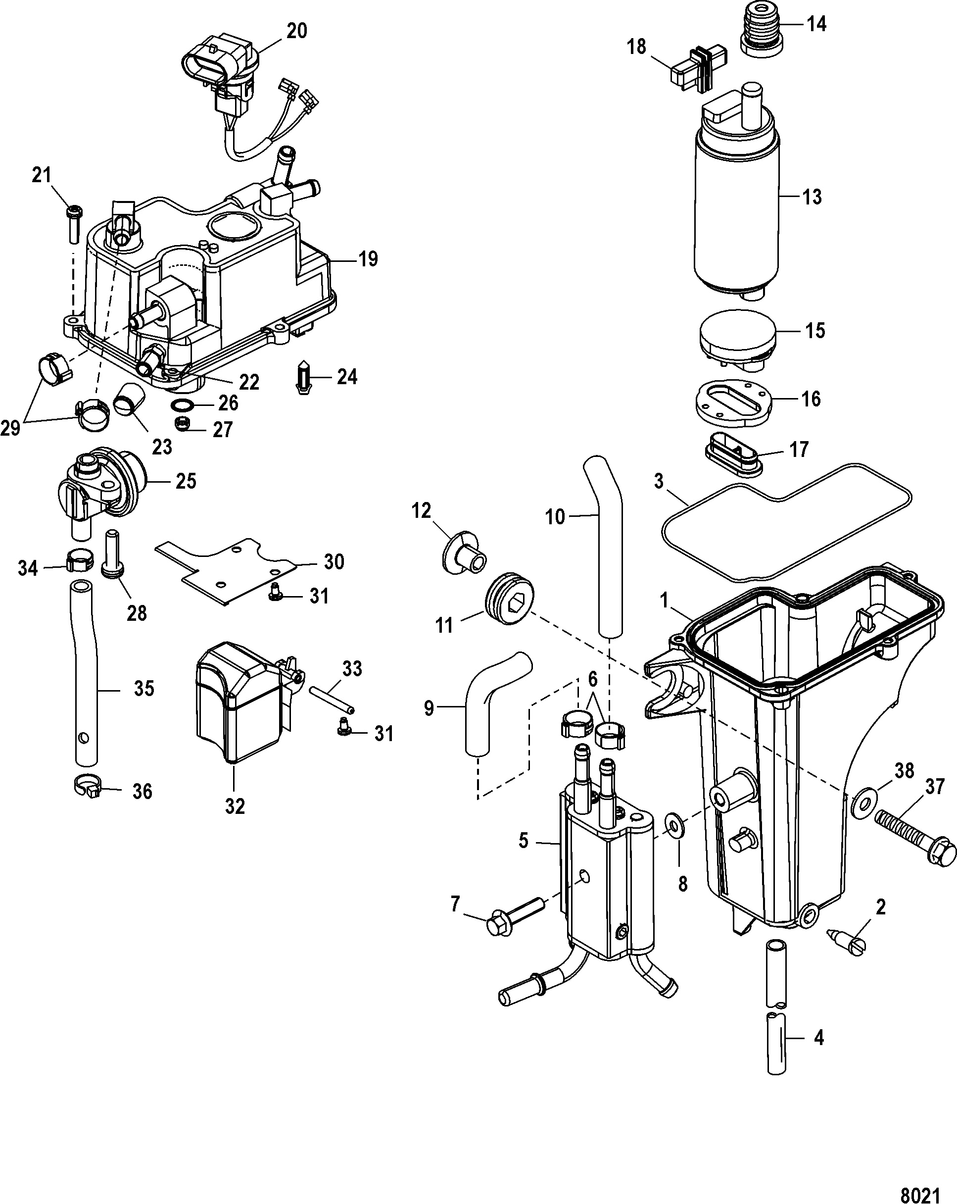 Vapor Separator(USA-1B036614 BEL-0P340242 and above)
