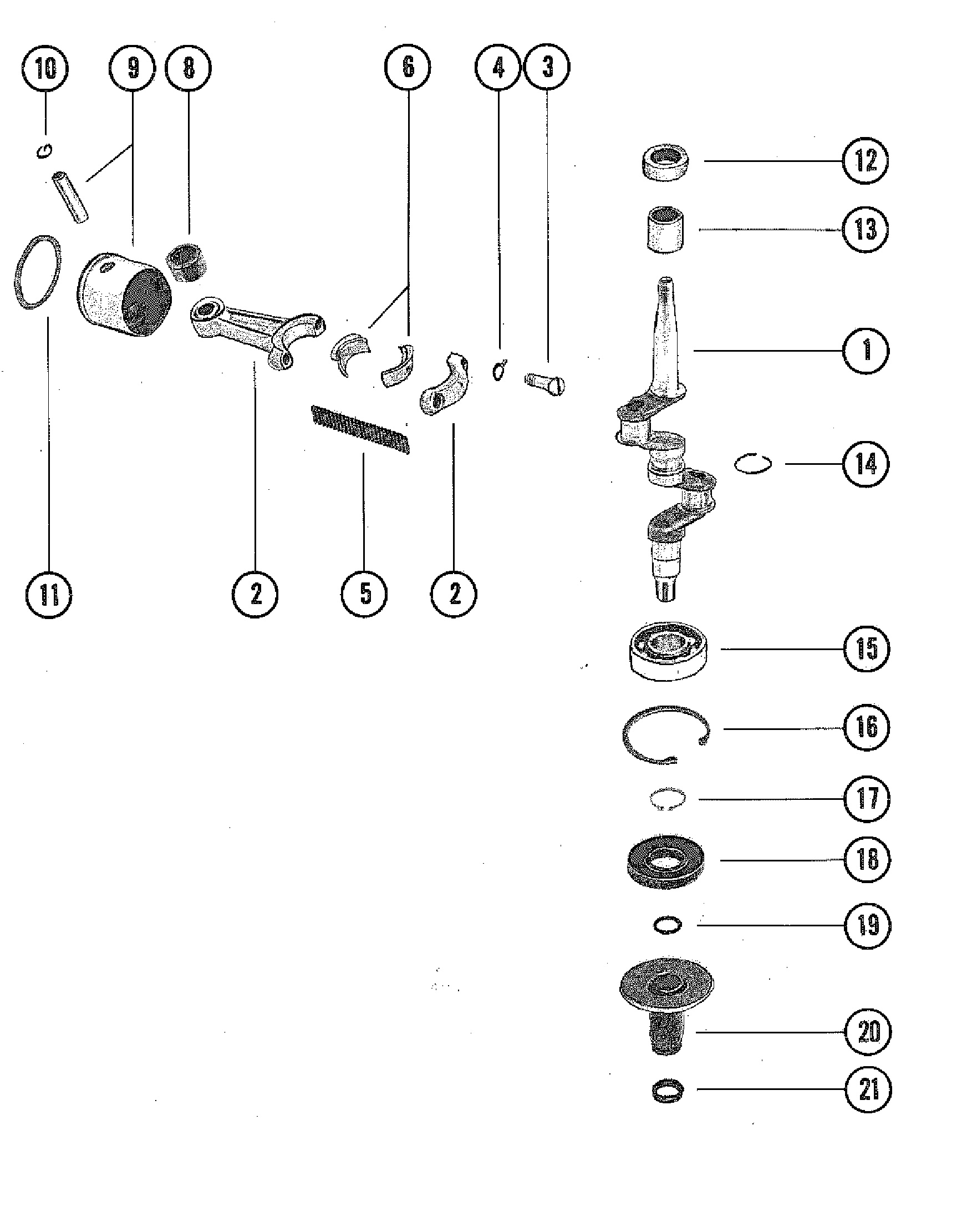 CRANKSHAFT, PISTON AND CONNECTING ROD