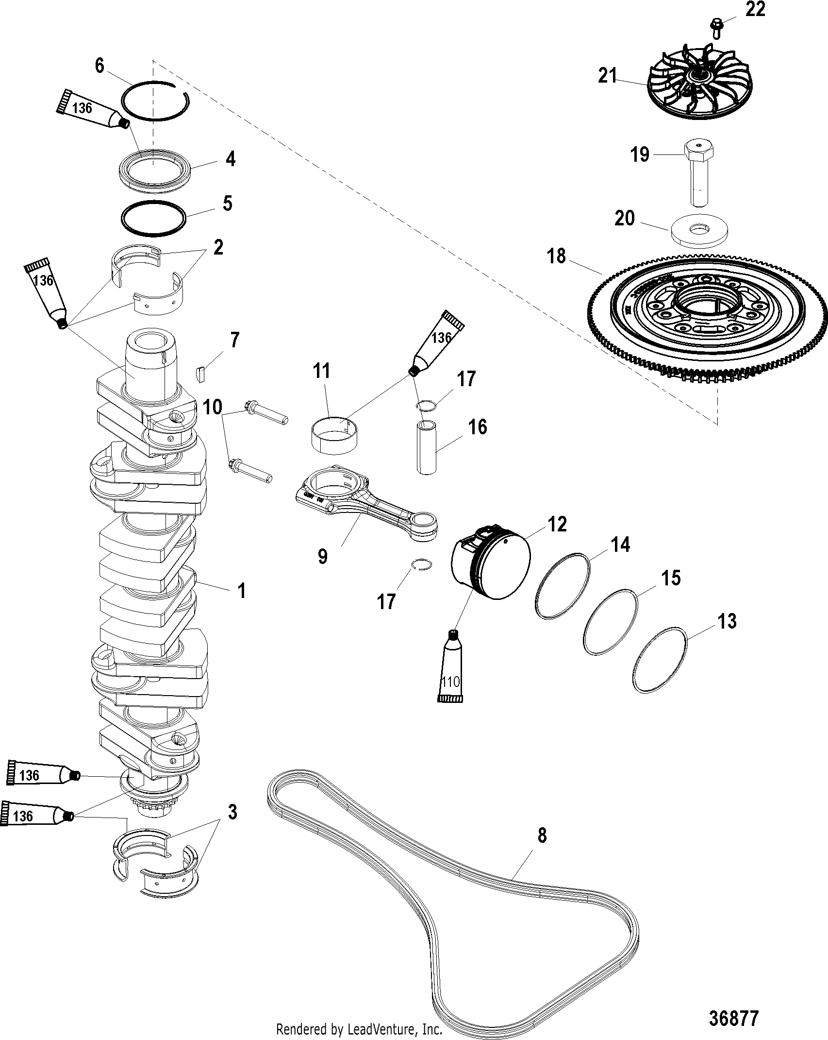 Crankshaft, Pistons and Connecting Rods