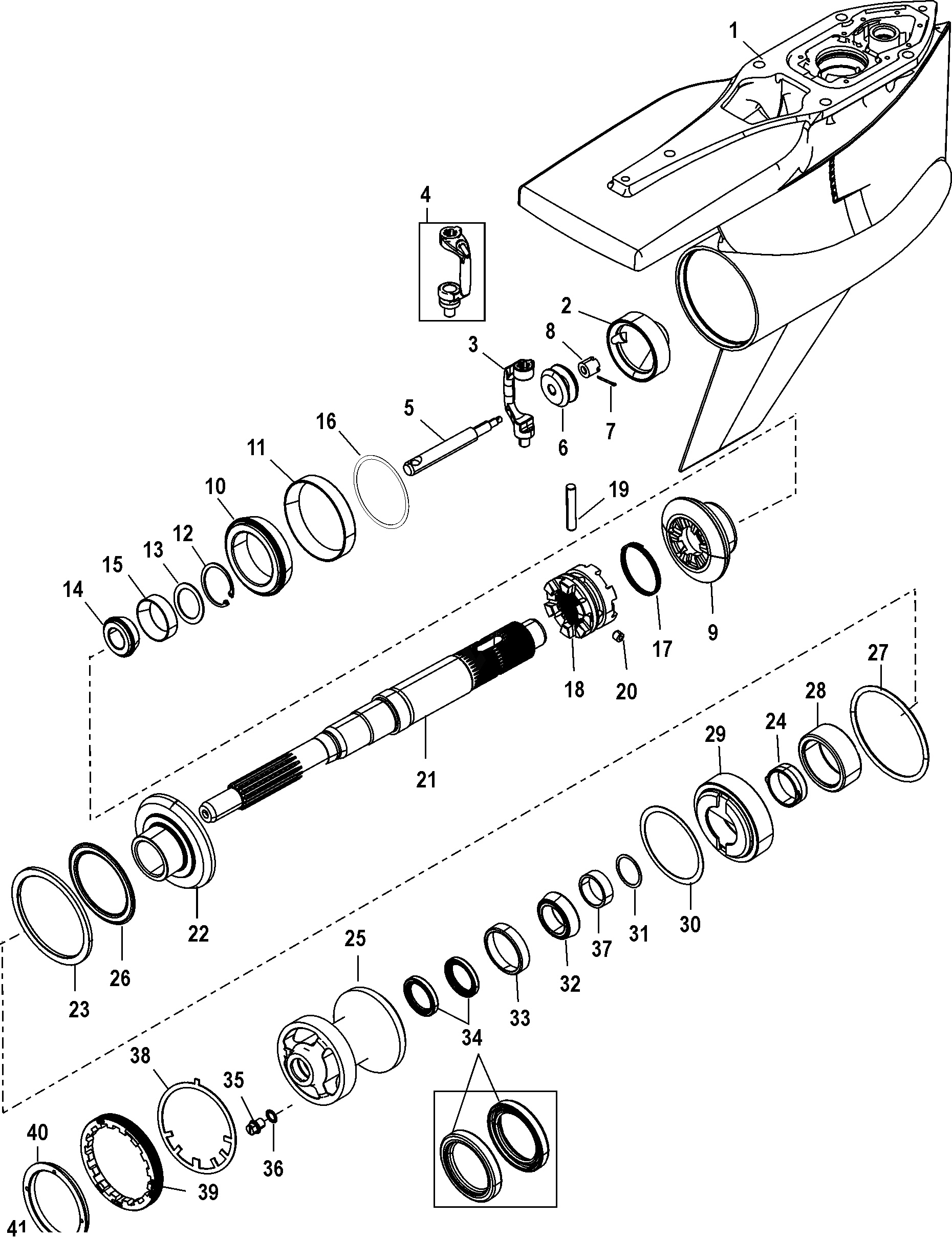 Gear Housing, Propeller Shaft