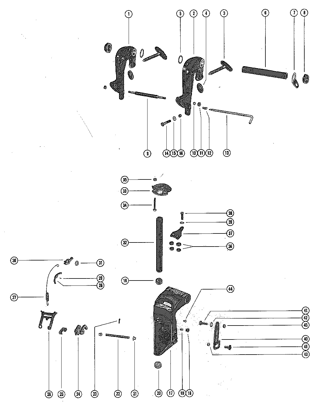 CLAMP AND SWIVEL BRACKET ASSEMBLY (SERIAL GROUP #2)