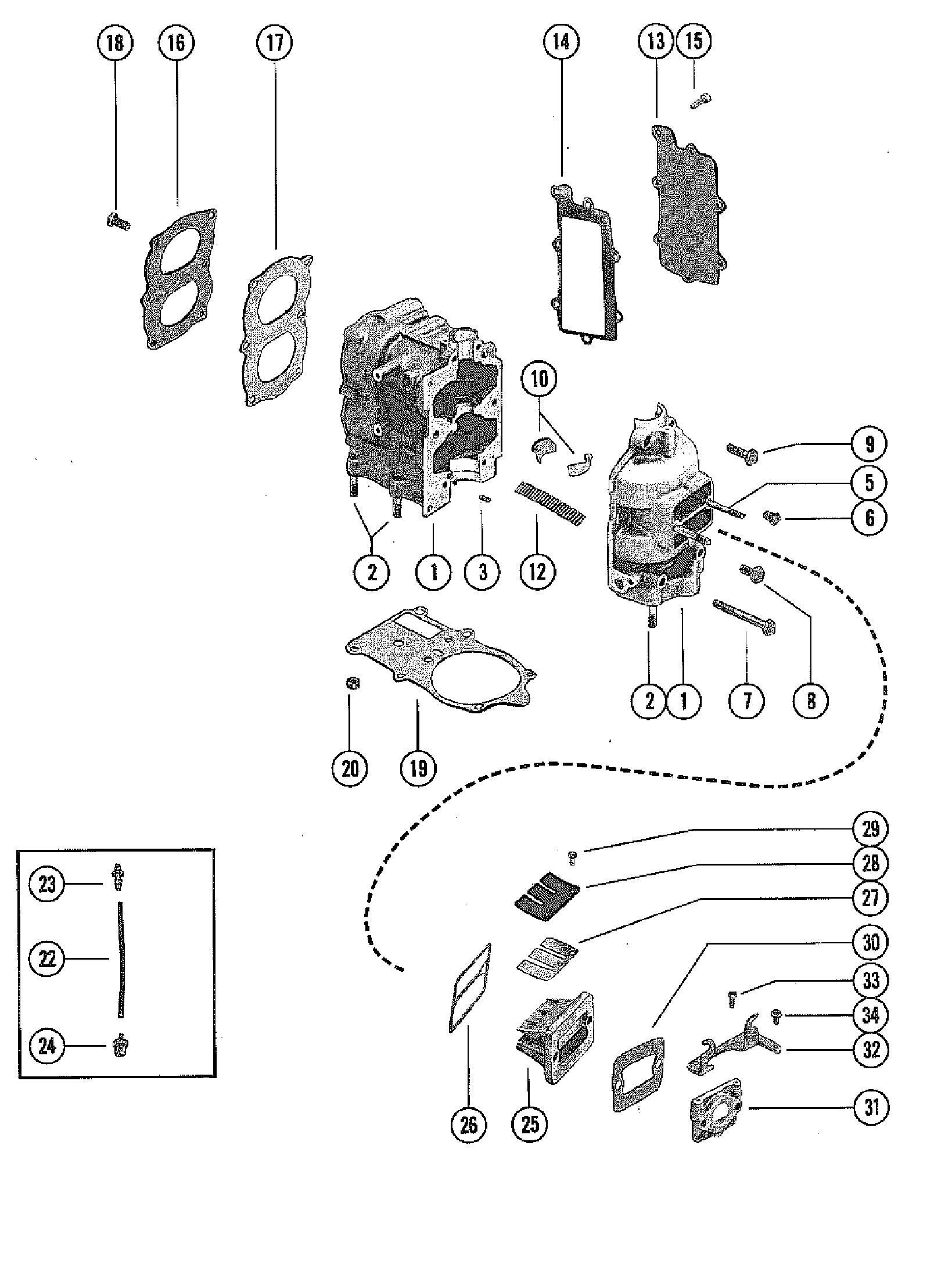 CYLINDER BLOCK AND CRANKCASE ASSEMBLY
