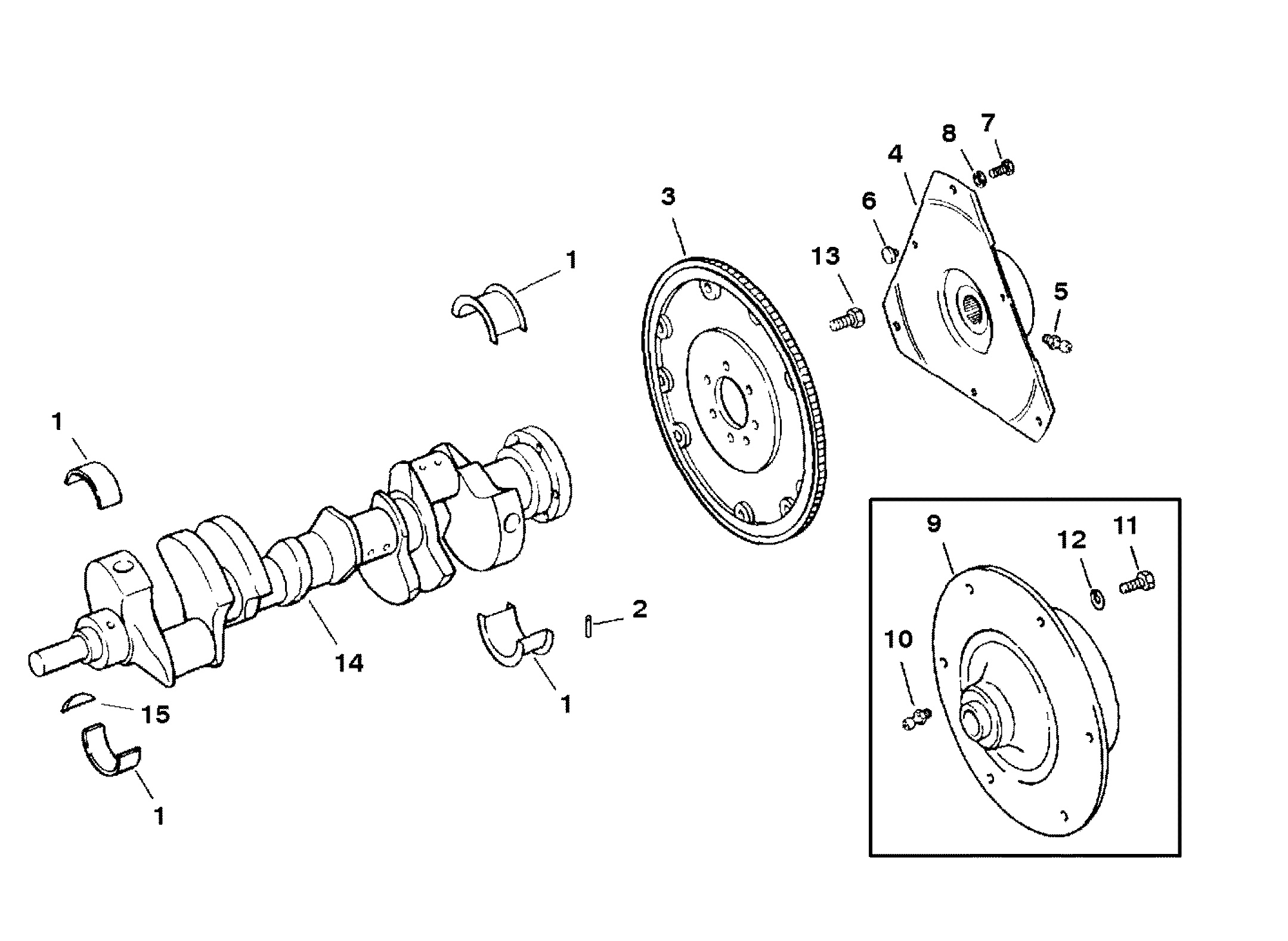 CRANKSHAFT AND FLYWHEEL