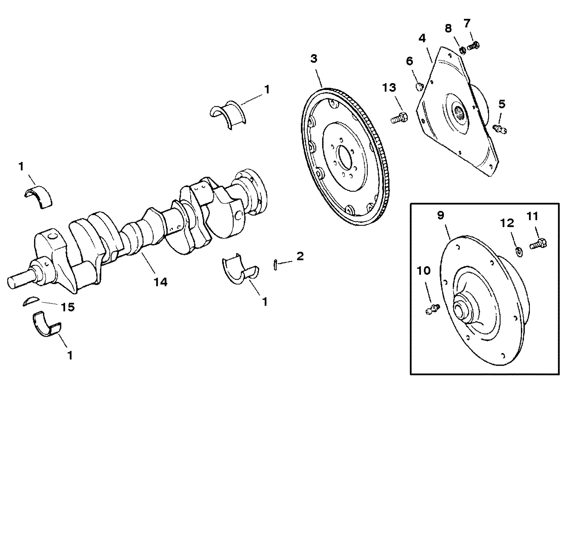 CRANKSHAFT AND FLYWHEEL