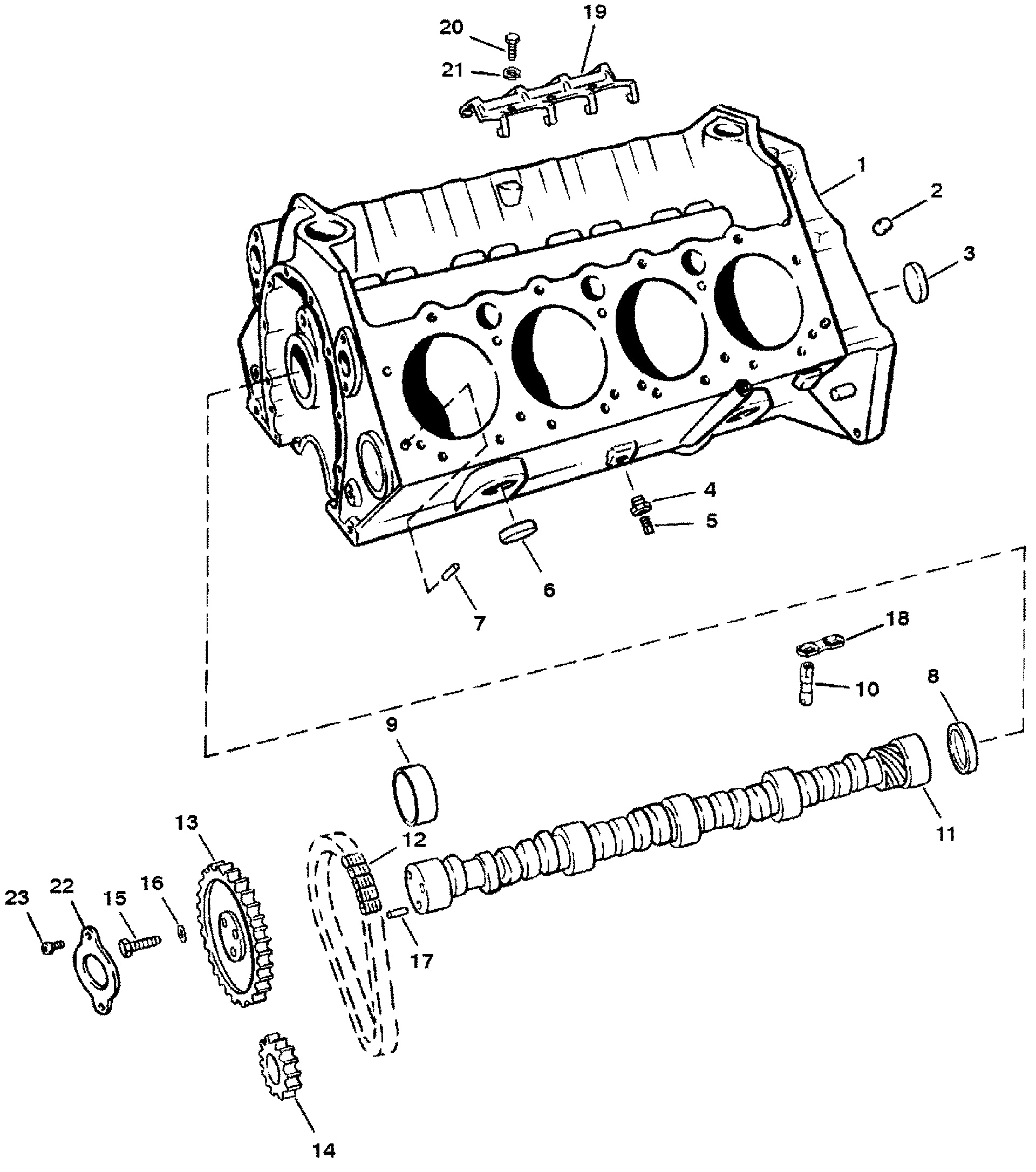 CYLINDER BLOCK AND CAMSHAFT