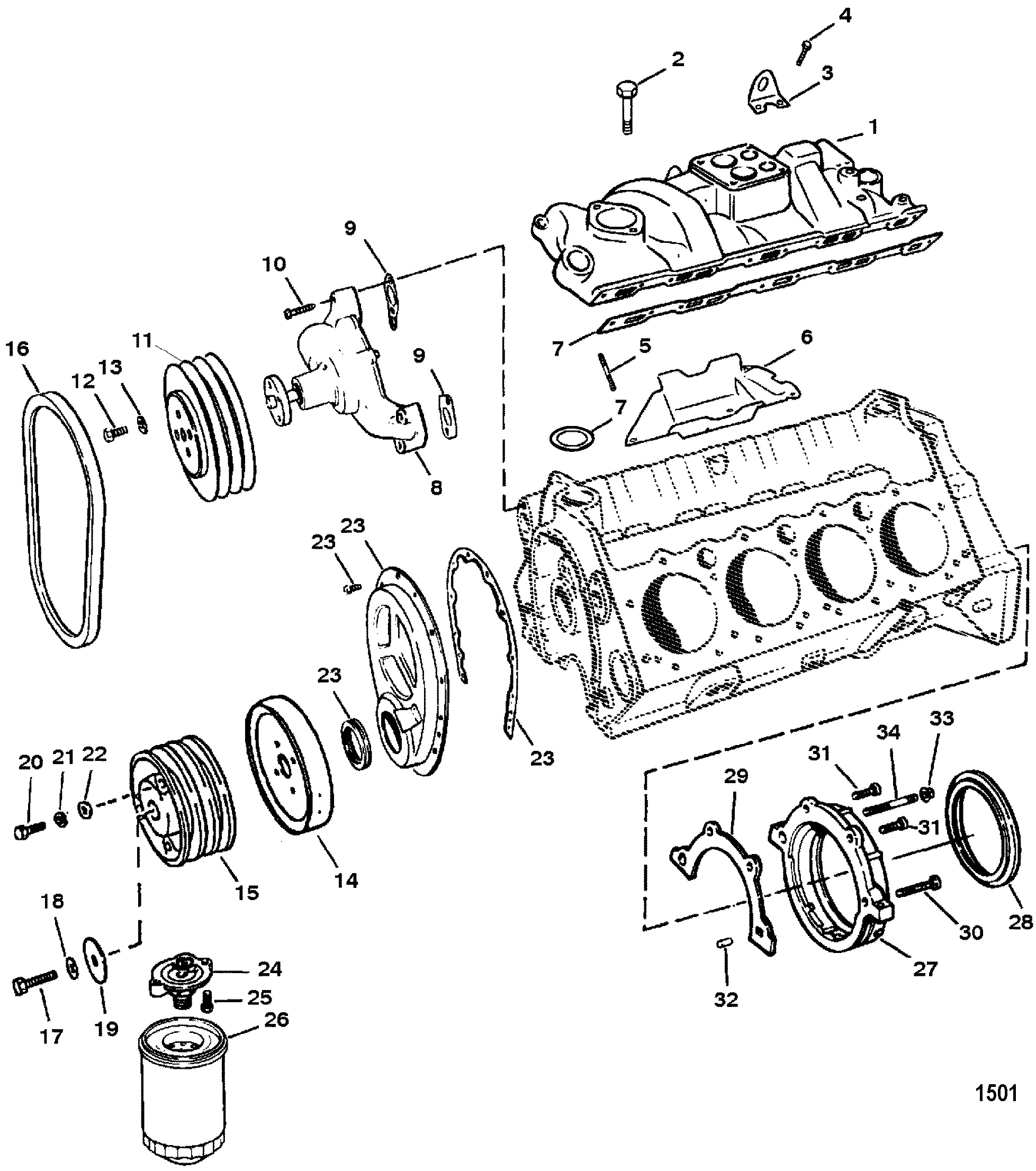 INTAKE MANIFOLD AND FRONT COVER