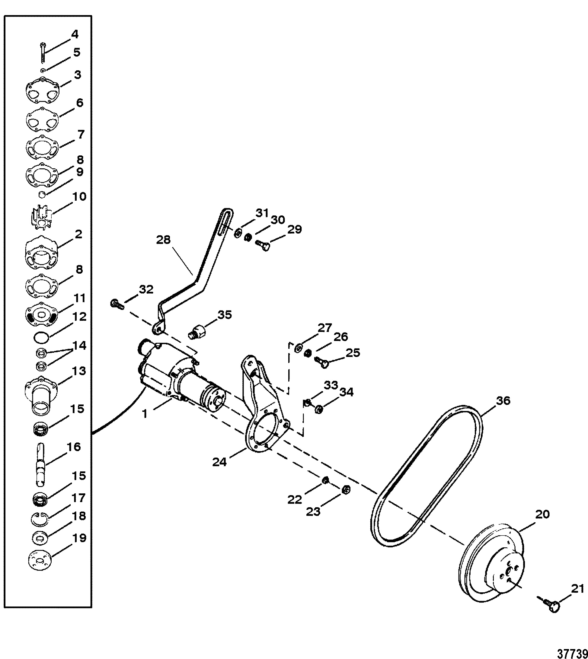 SEA WATER PUMP ASSEMBLY