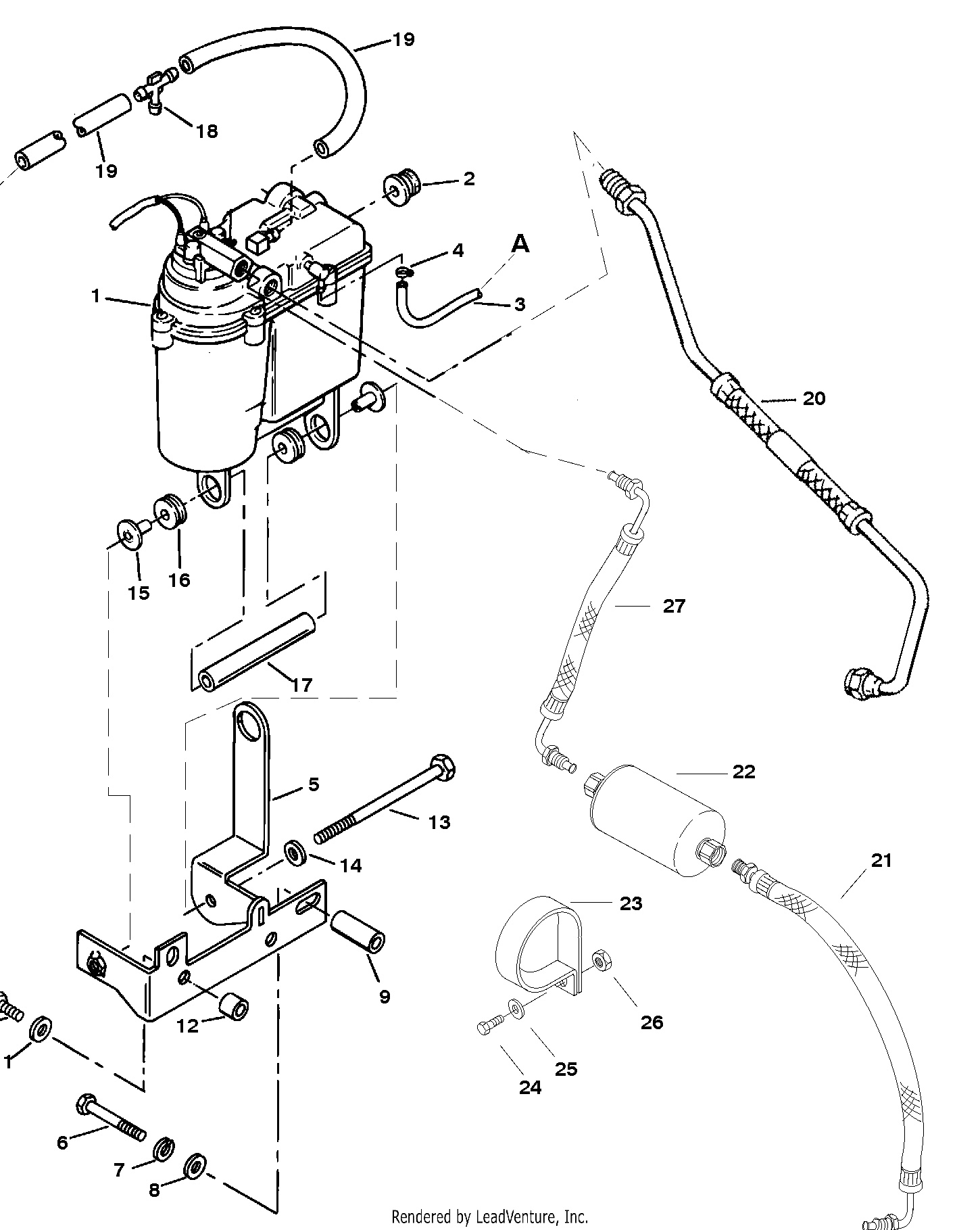VAPOR SEPARATOR TANK AND FUEL LINES