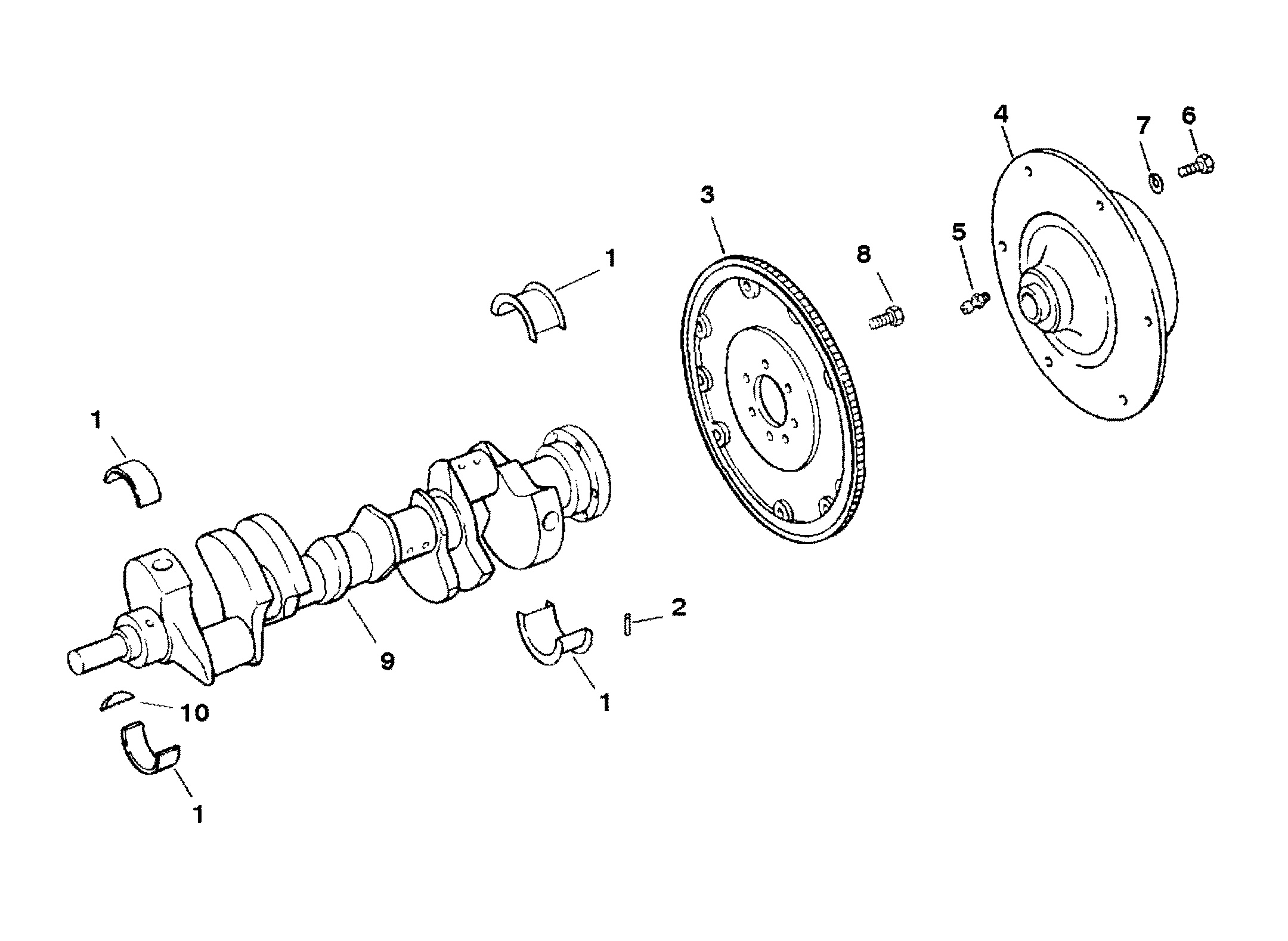CRANKSHAFT AND FLYWHEEL