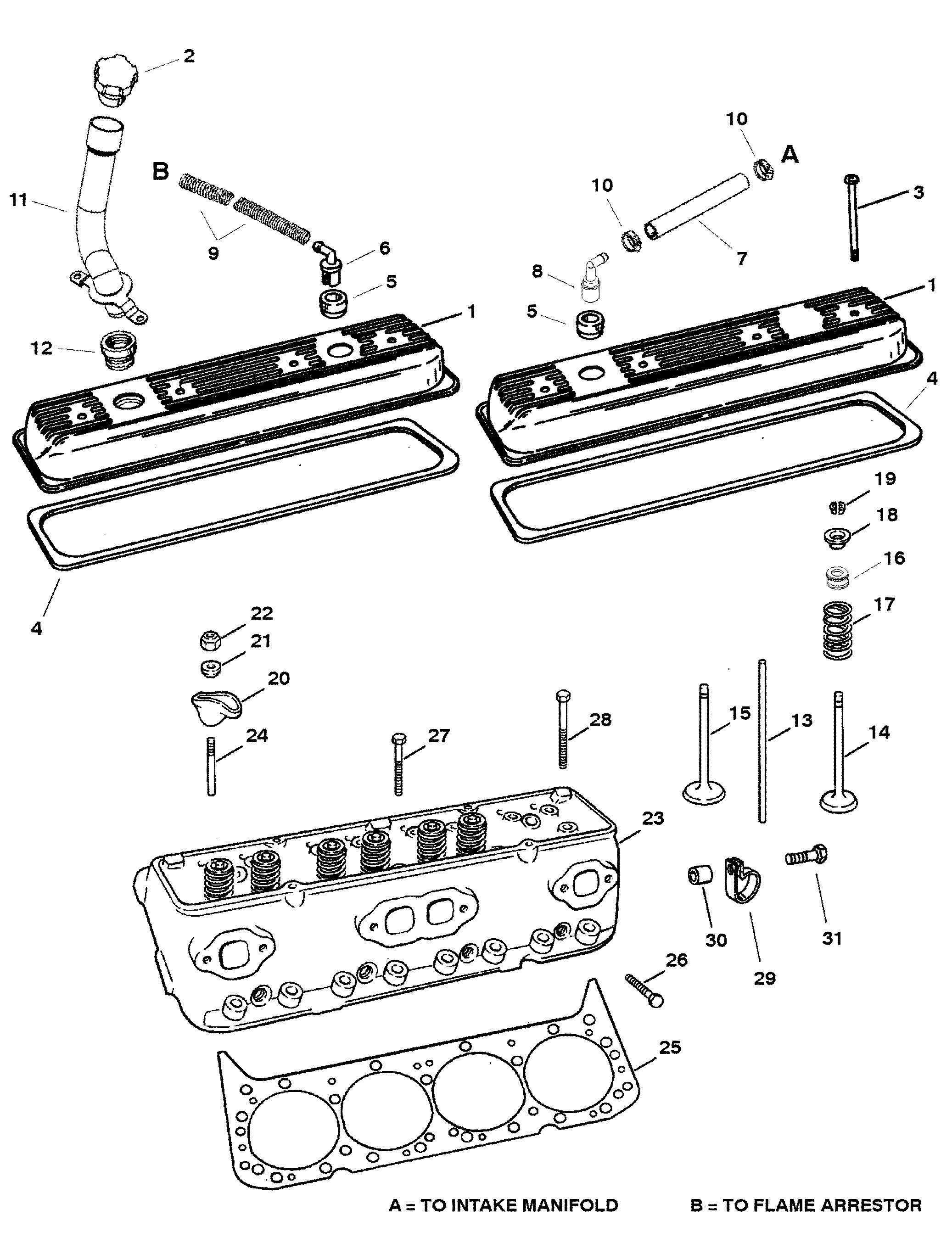 CYLINDER HEAD AND ROCKER COVER