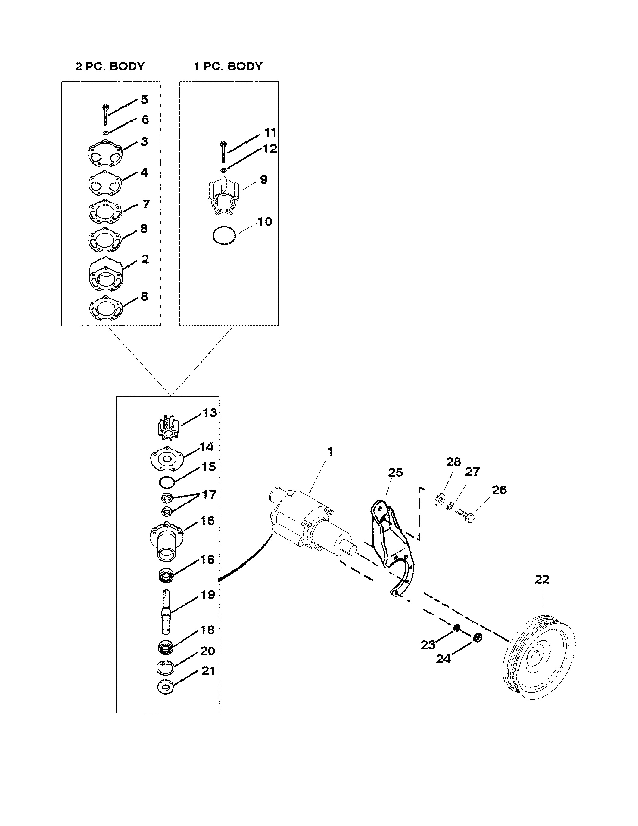 SEA WATER PUMP ASSEMBLY