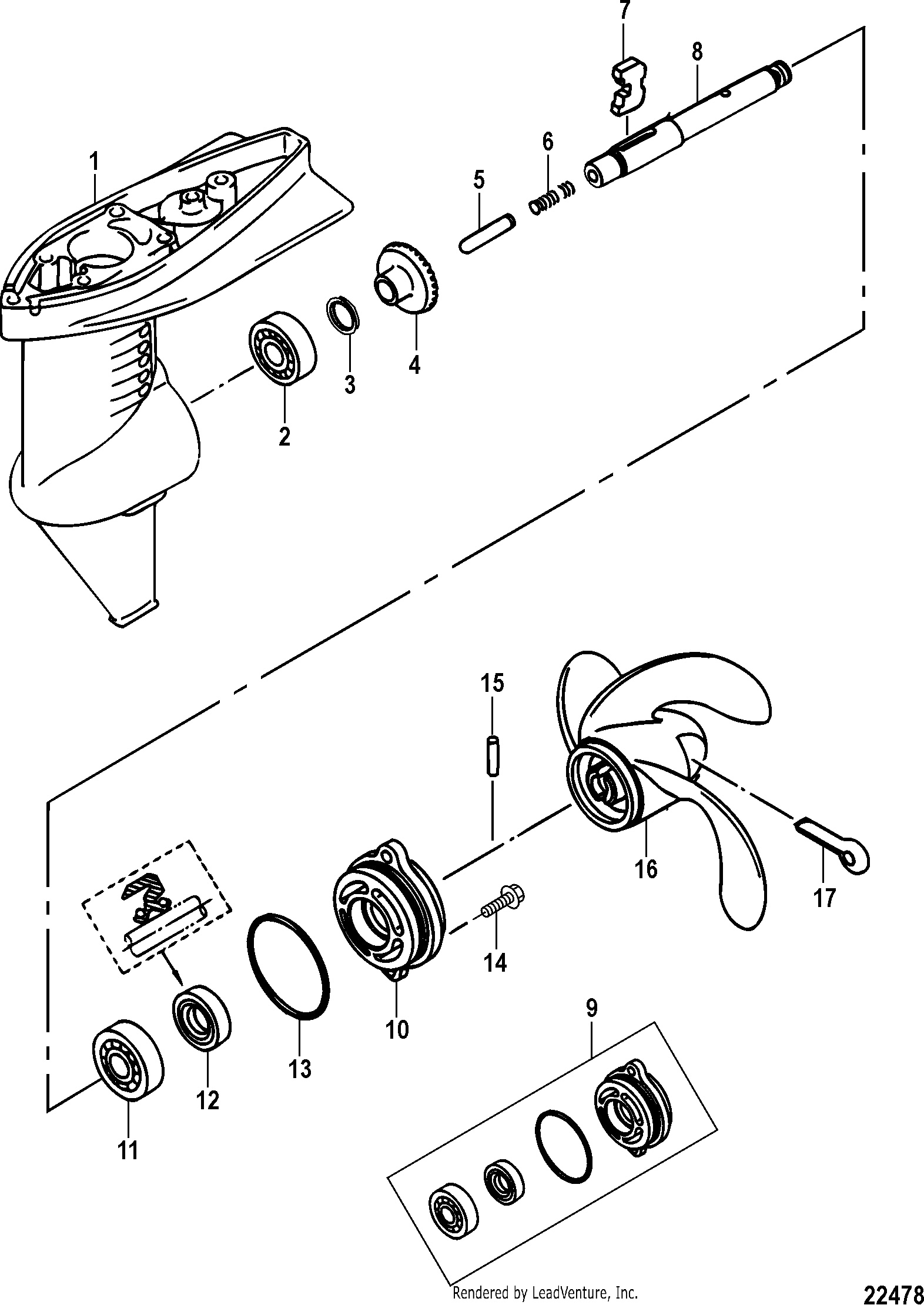 Gear Housing Assembly, Propeller Shaft