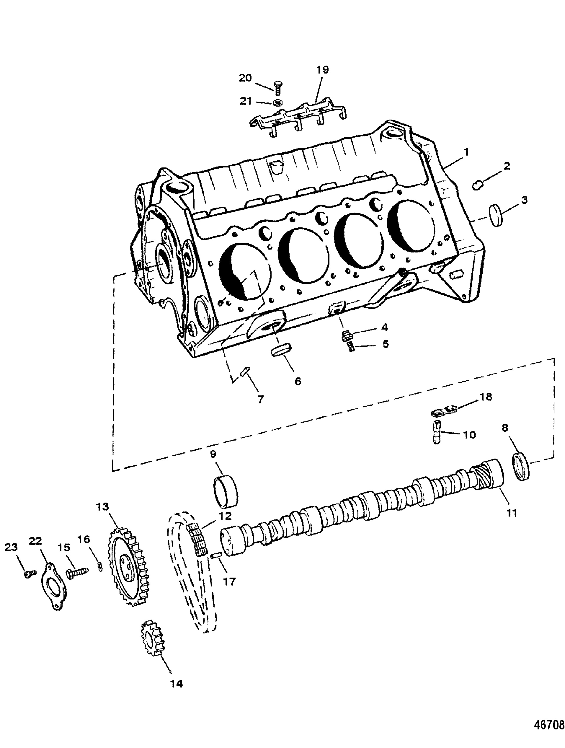 CYLINDER BLOCK AND CAMSHAFT