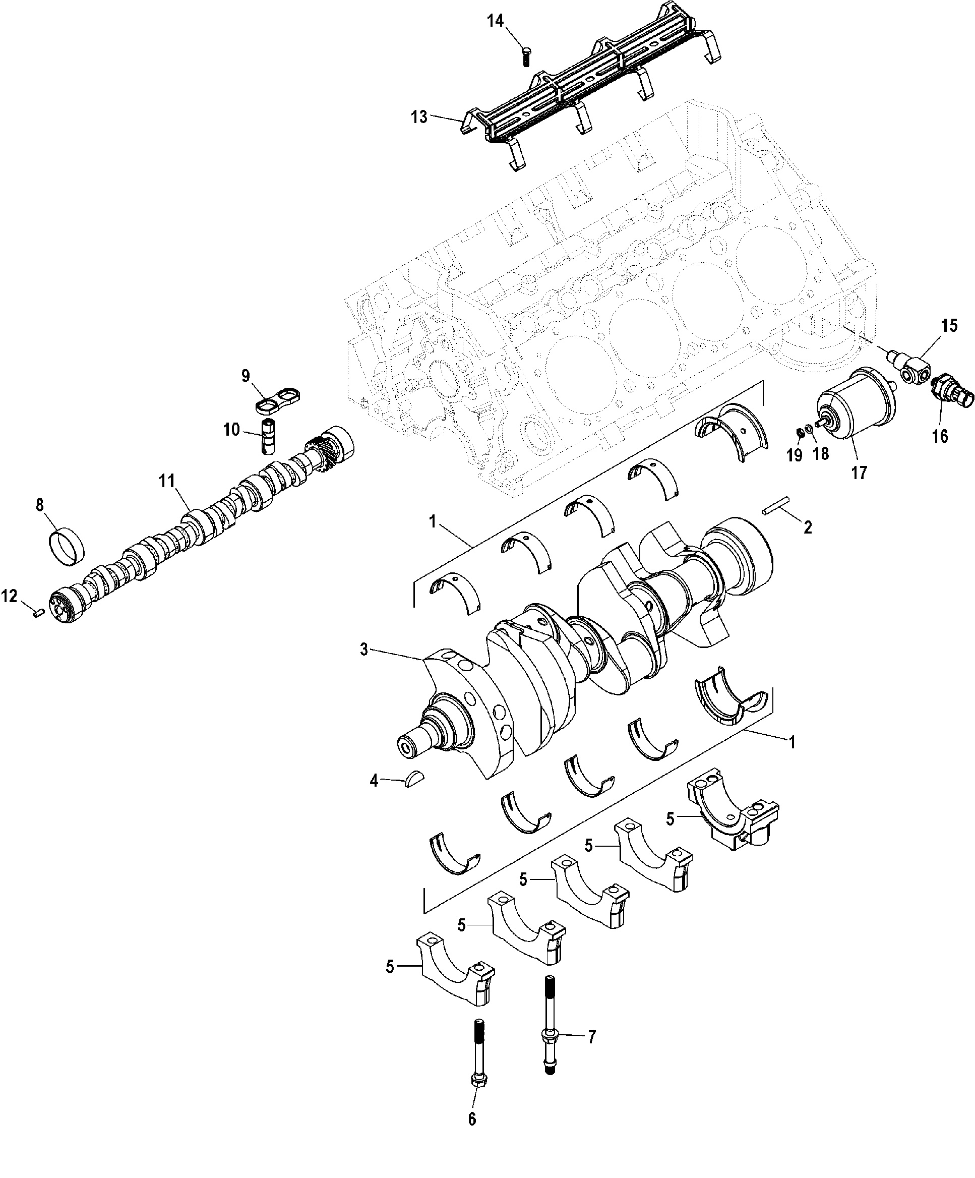 Cylinder Block, Camshaft And Crankshaft