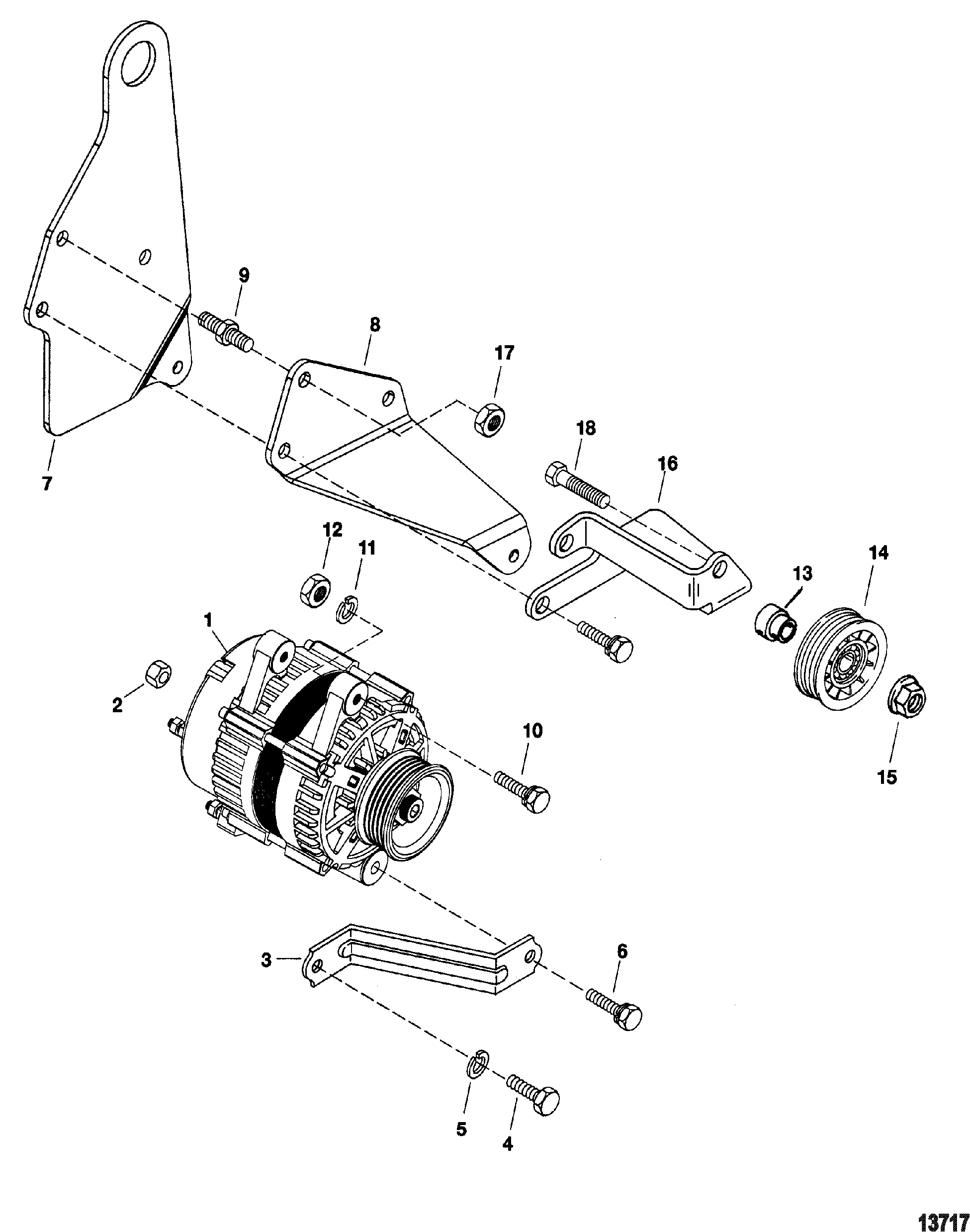 Alternatore e staffe (Delco)