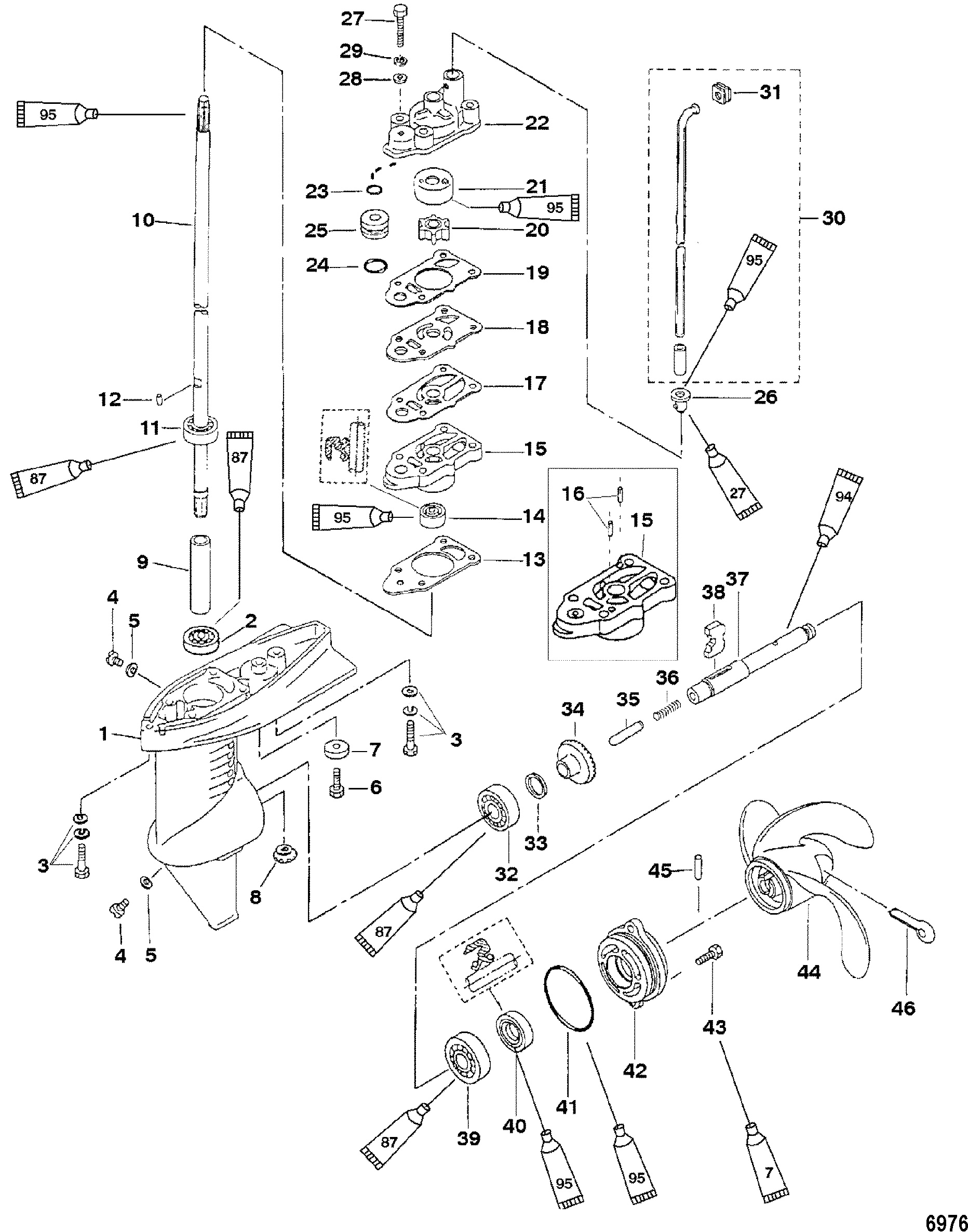 Gear Housing Assembly, 3.3 Horsepower
