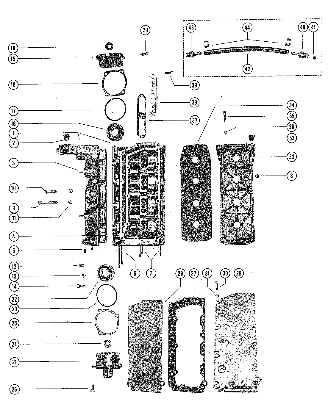 CYLINDER BLOCK AND CRANKCASE ASSEMBLY