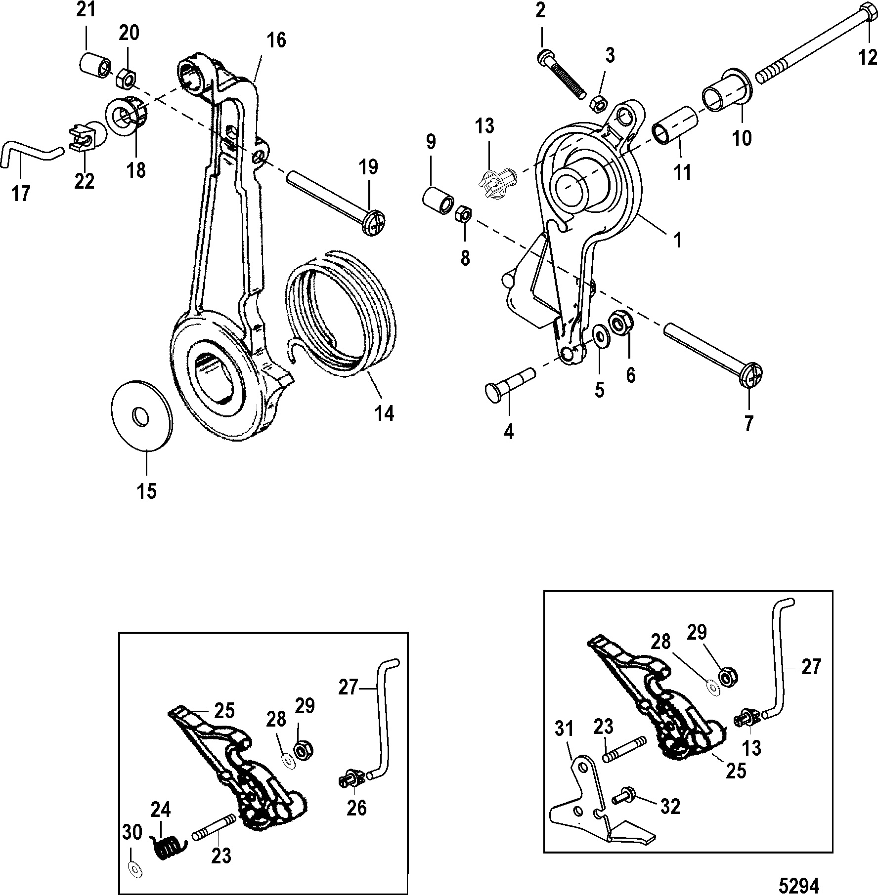 THROTTLE LEVER AND LINKAGE