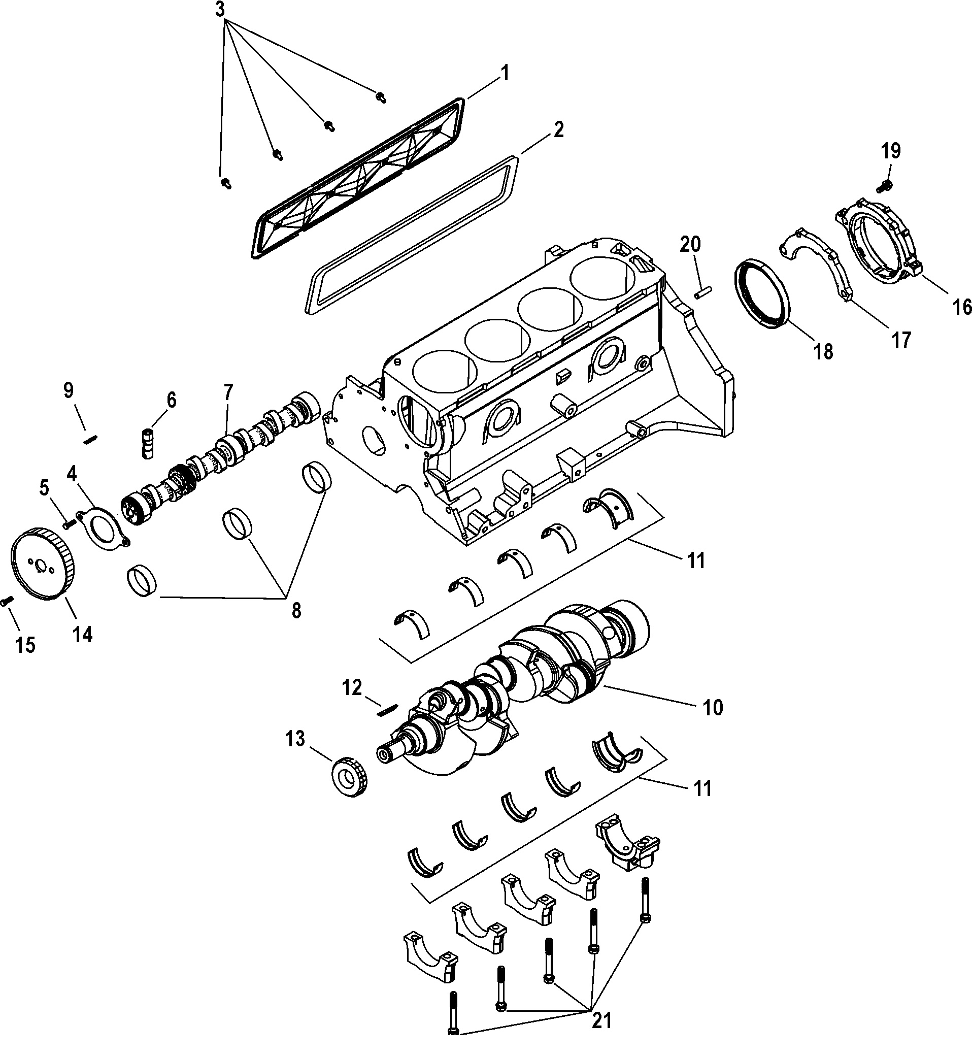 Cylinder Block, Crankshaft and Camshaft