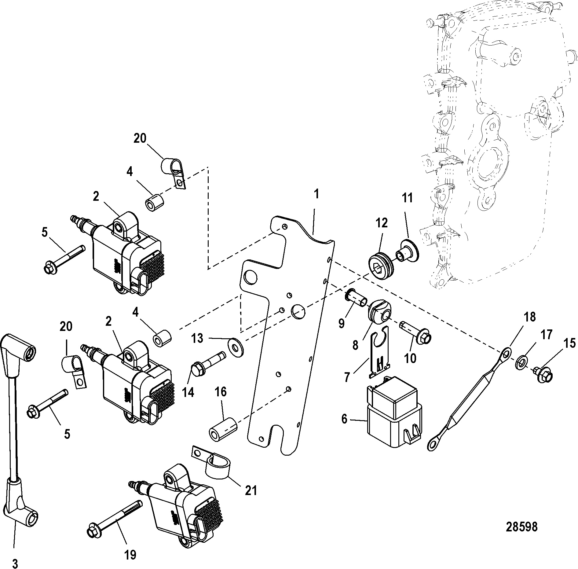 Ignition Coil, 1C104333 0P560349 and Below