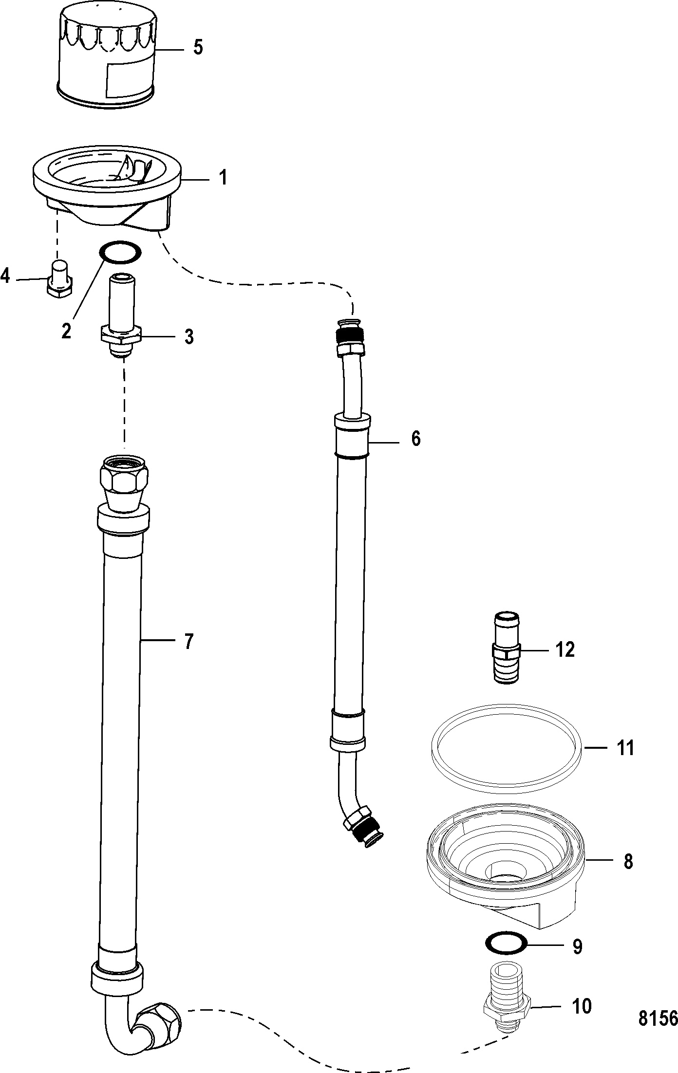 Filtro dell'olio remoto (kit accessori 861480A 1)