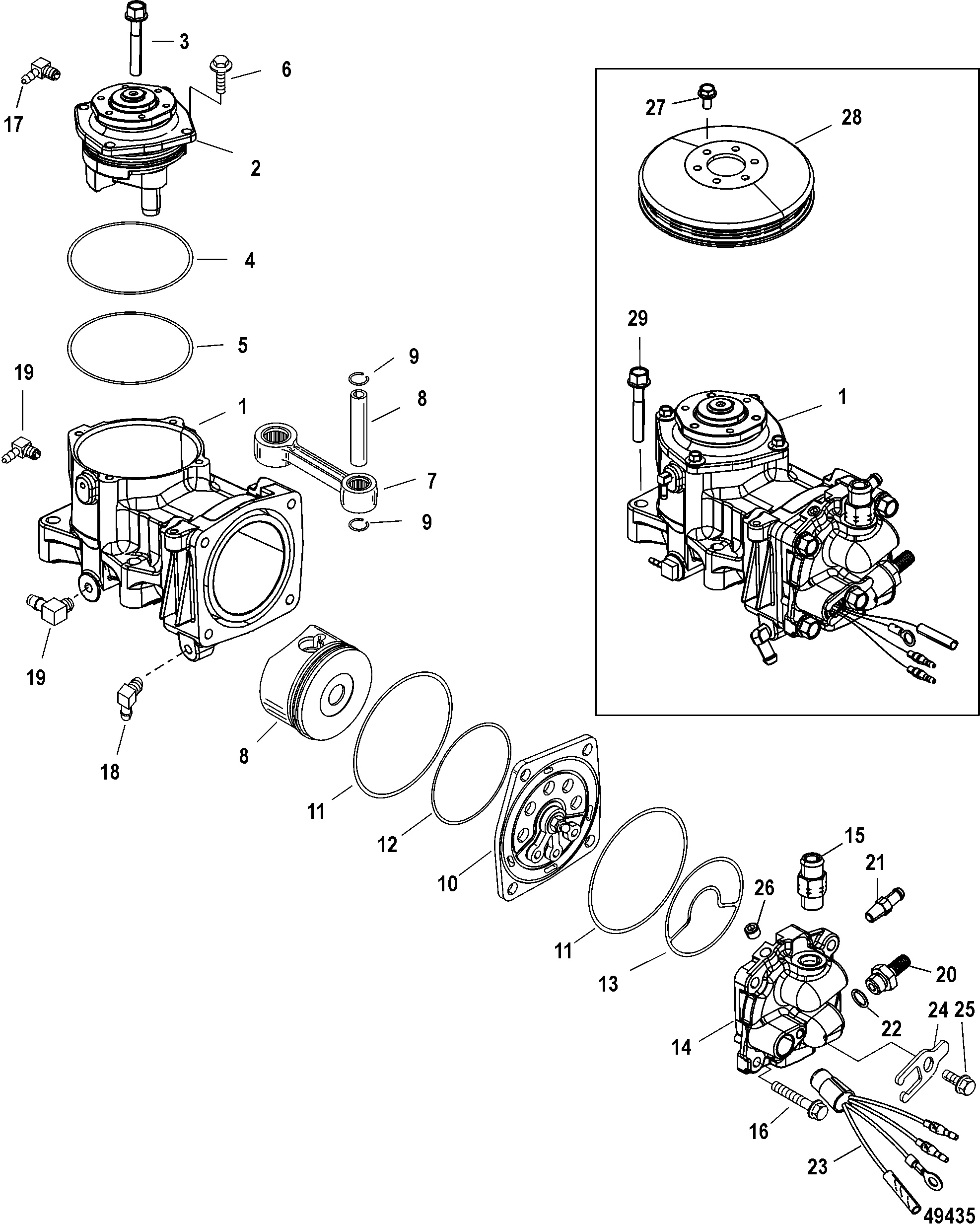 Air Compressor Components 250, SN# 1B885132 and up