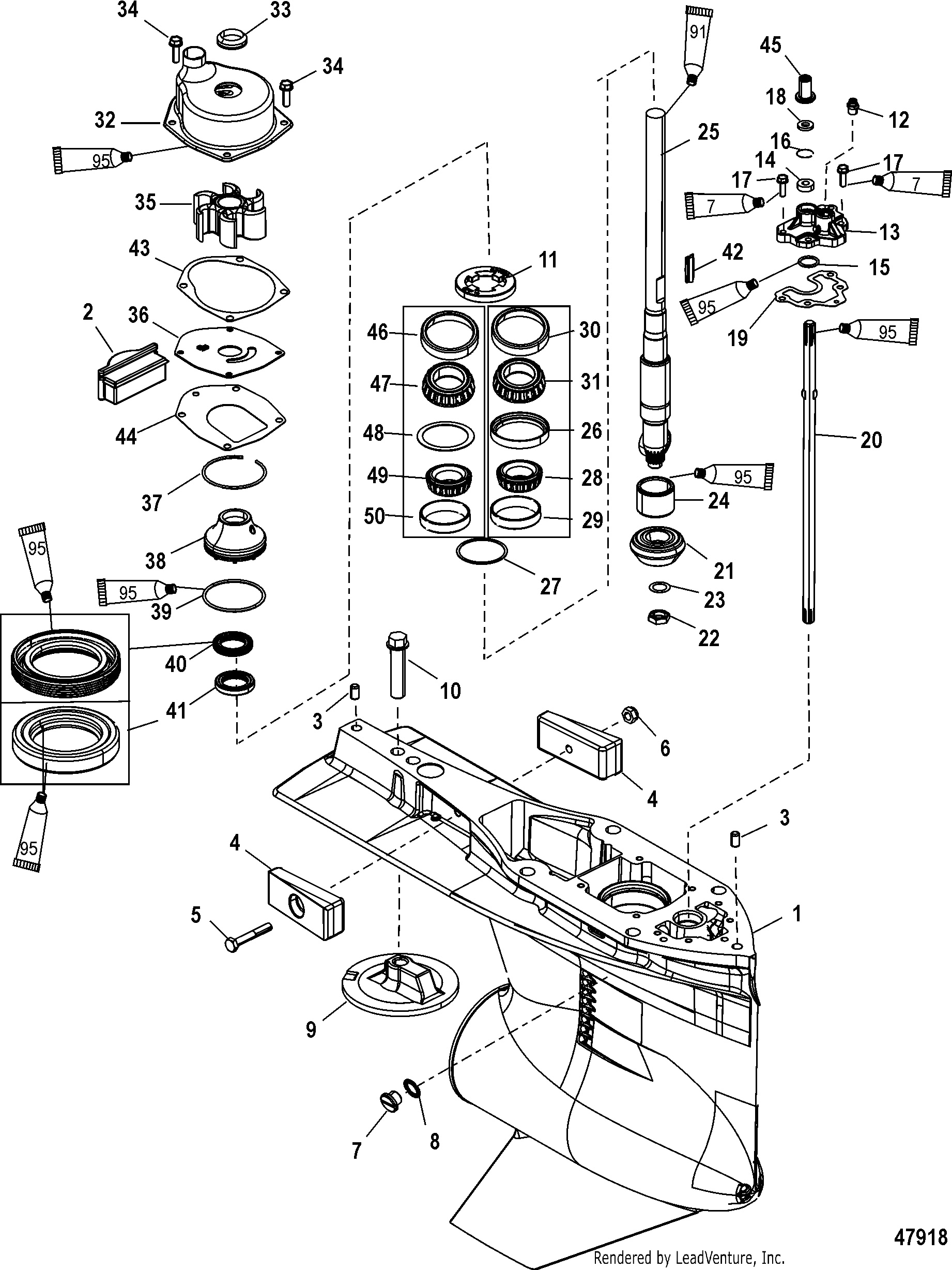 Gear Housing, Driveshaft, 4.80 Torpedo