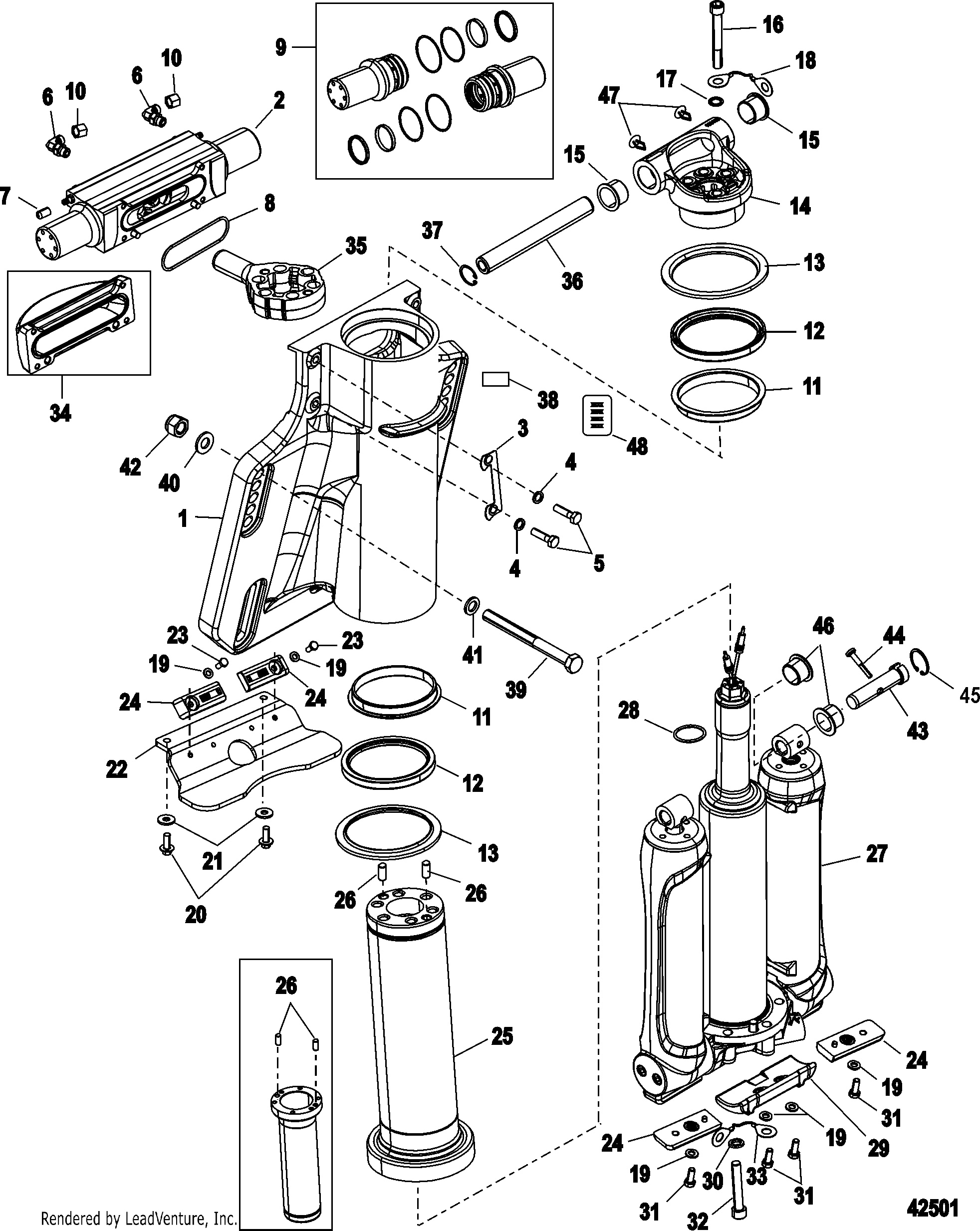 Power Trim Steering Cylinder