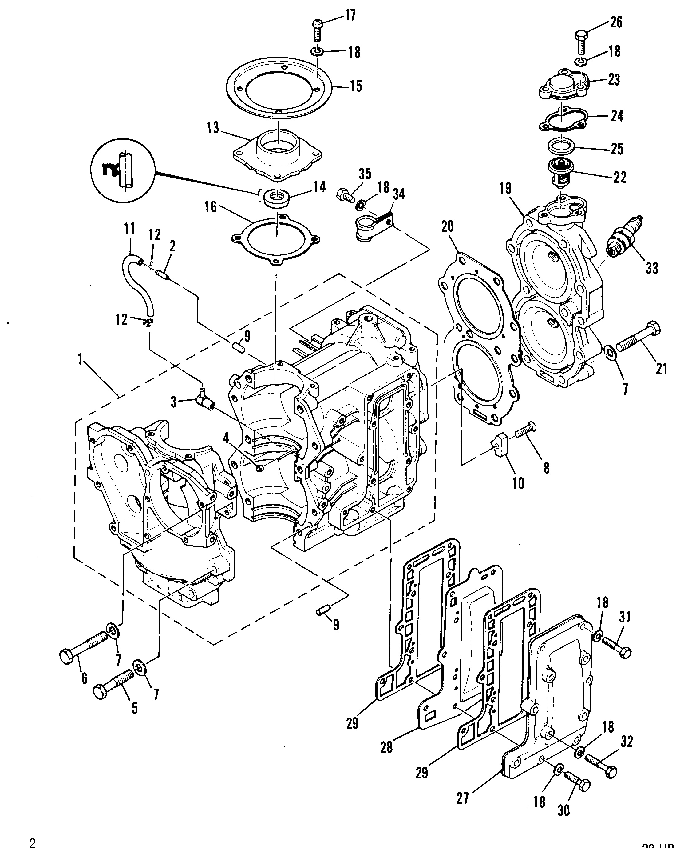 CRANKCASE AND CYLINDER HEAD