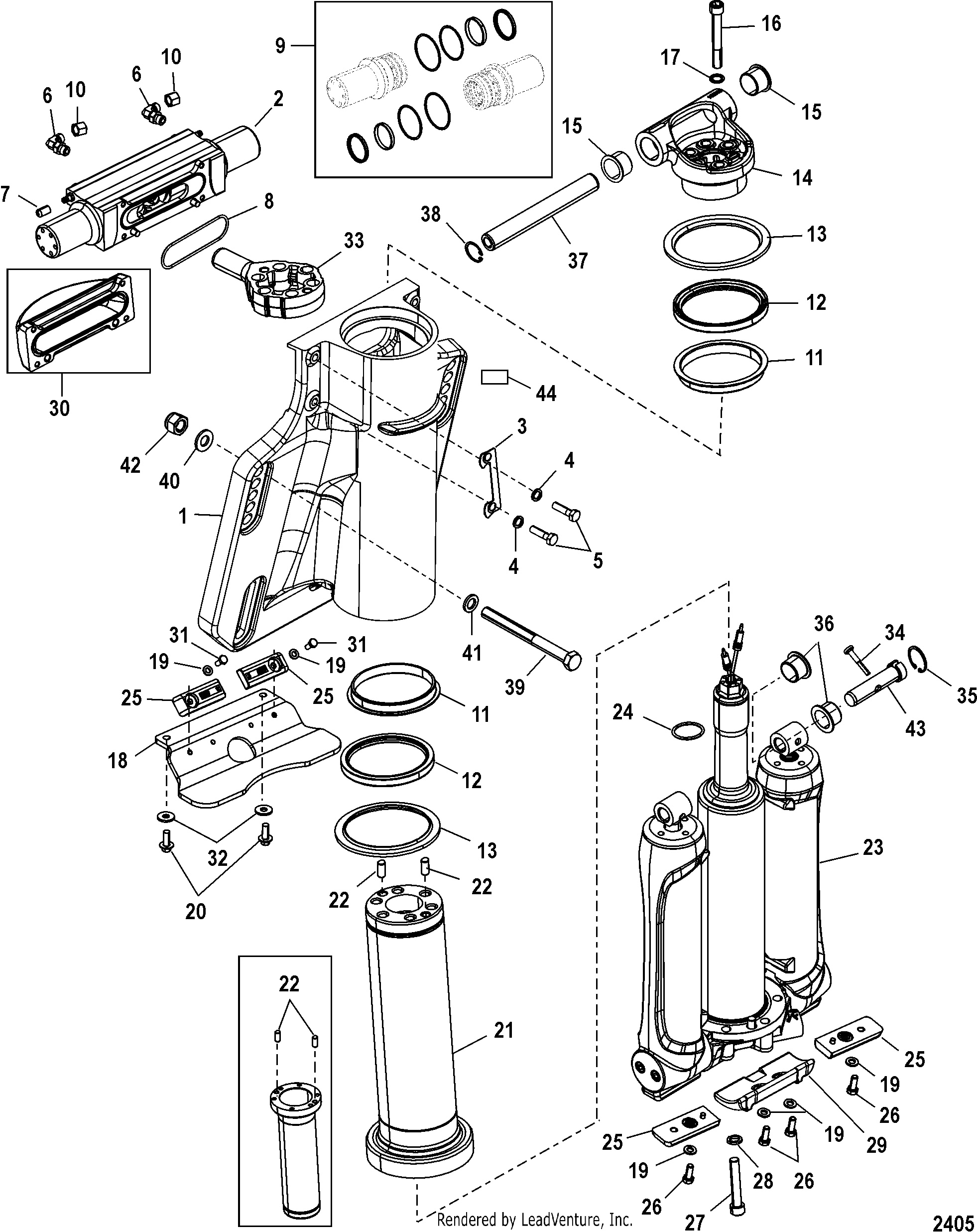 Power Trim Steering Cylinder