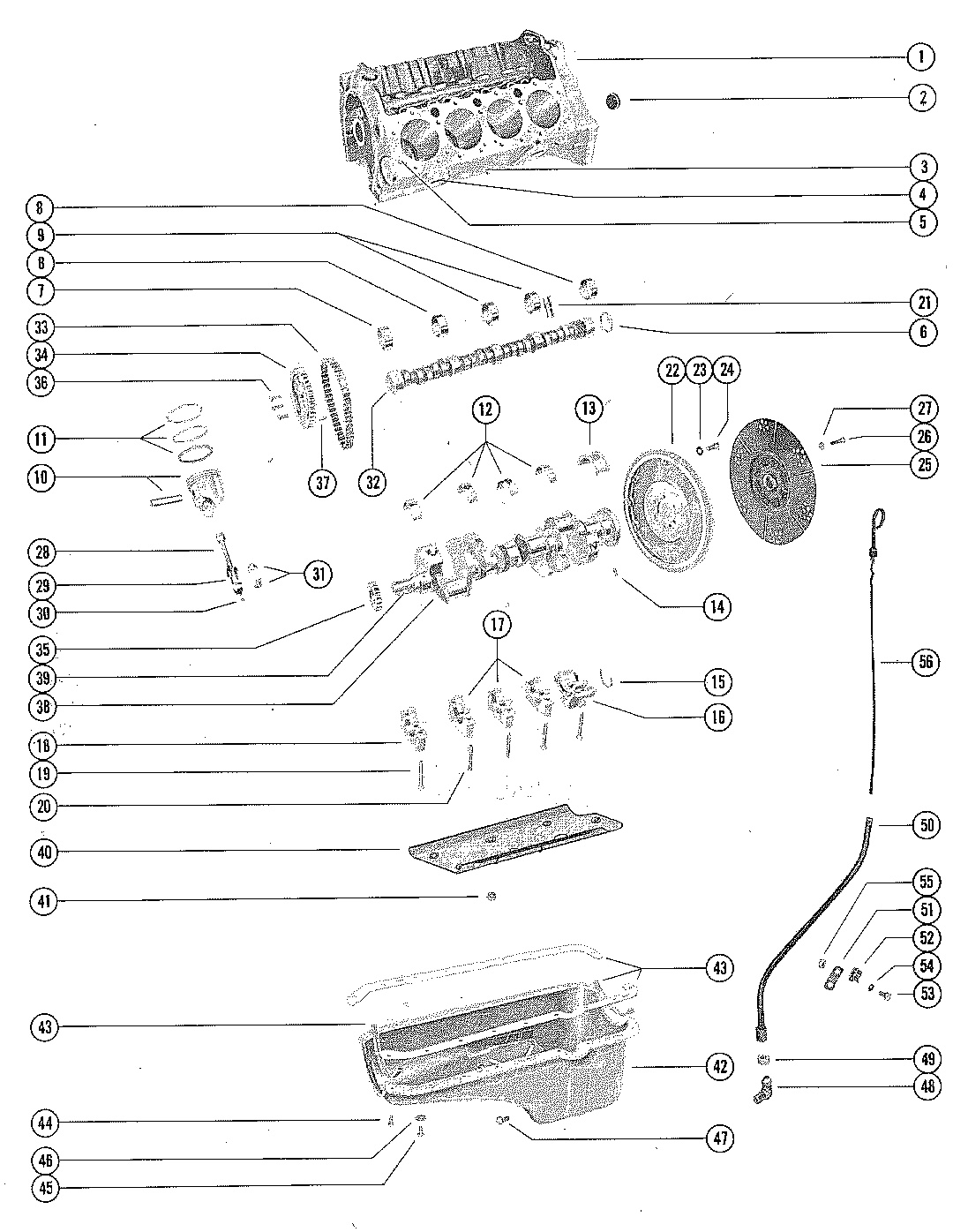 CYLINDER BLOCK, PISTONS AND CRANKSHAFT