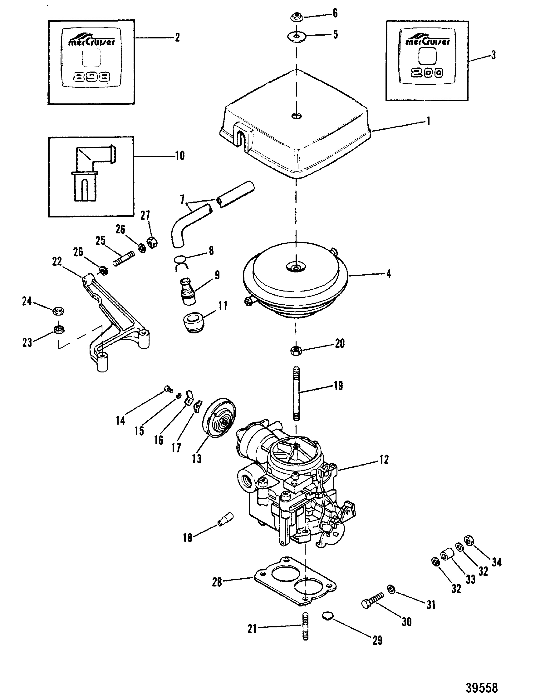 CARBURETOR AND THROTTLE LINKAGE(898-200)