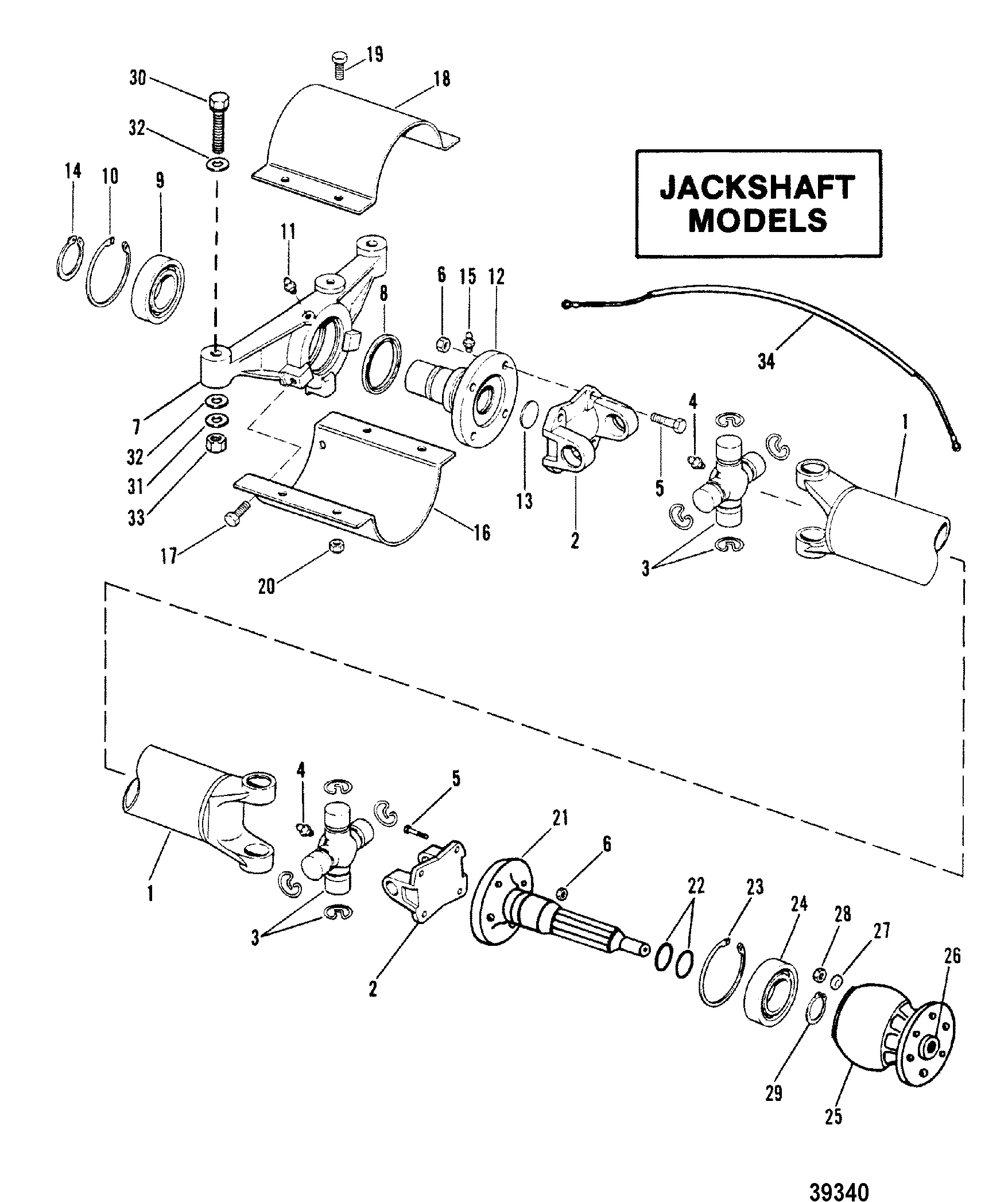 COMPONENTI ESTENSIONE ALBERO DI TRASMISSIONE, MODELLI JACKSHAFT